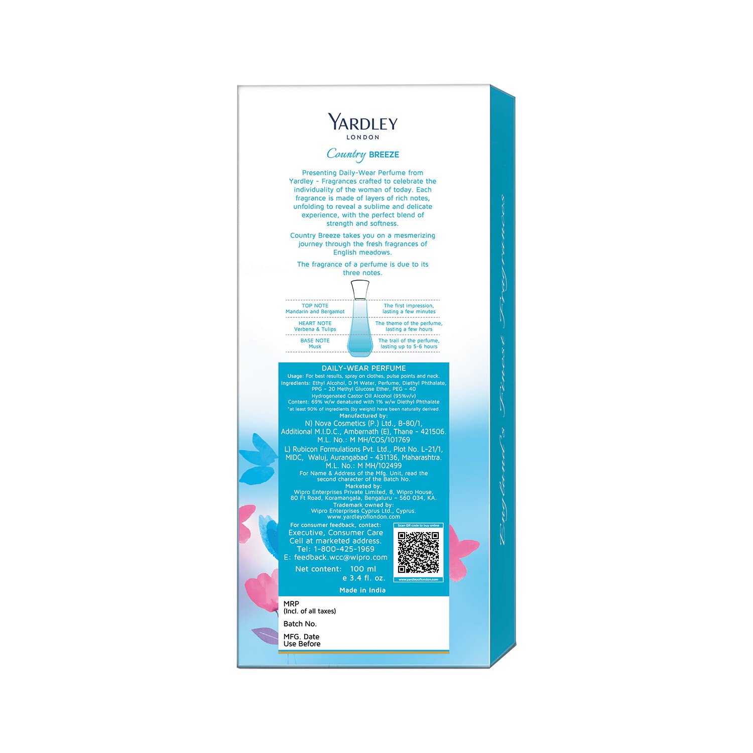 Foto 4 pulgar | Colonia En Aerosol Country Breeze De Perfume Yardley, 100 Ml, Unisex - Venta Internacional.