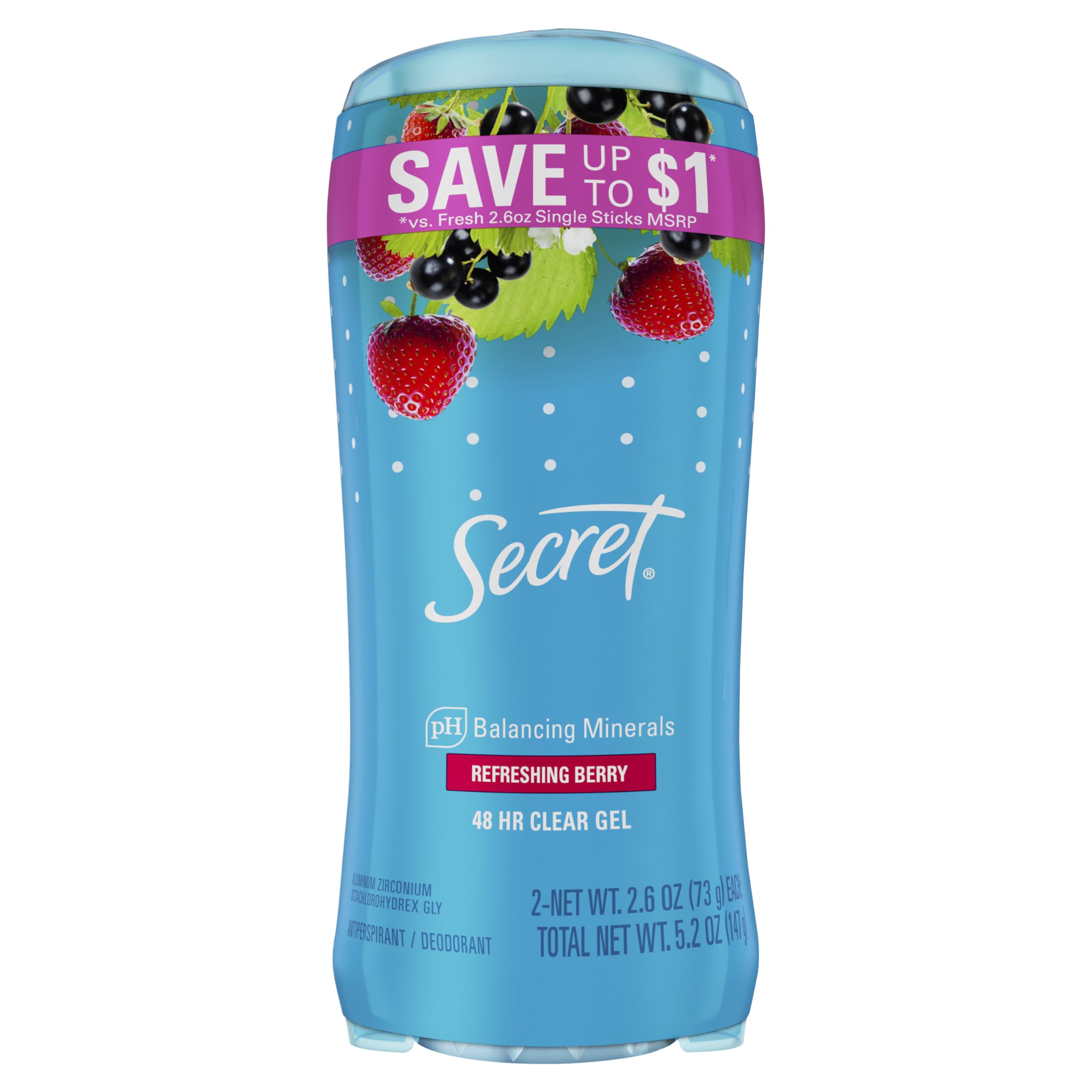 Foto 1 | Deodorant Secret Fresh Clear Gel Summer Berry Para Mujer, 75 Ml, Paquete De 2 - Venta Internacional.