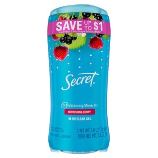 Foto 1 | Deodorant Secret Fresh Clear Gel Summer Berry Para Mujer, 75 Ml, Paquete De 2 - Venta Internacional.
