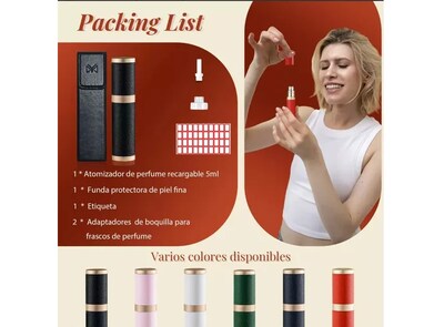 Foto 4 | Xtellar Elegante Mini Atomizador De Perfume Recargable, Set De 2, Ideal Para Viajes