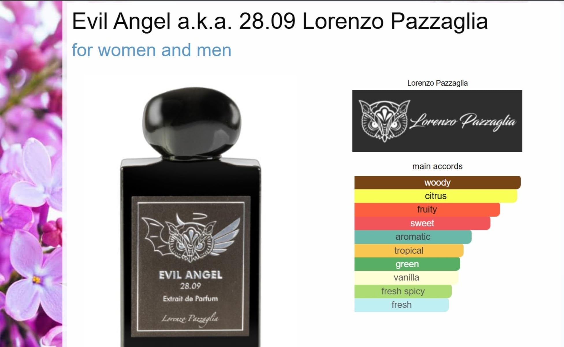 Foto 4 pulgar | Perfume Lorenzo Pazzaglia Evil Angel 28.09 Extrait 50 Ml Unisex - Venta Internacional.