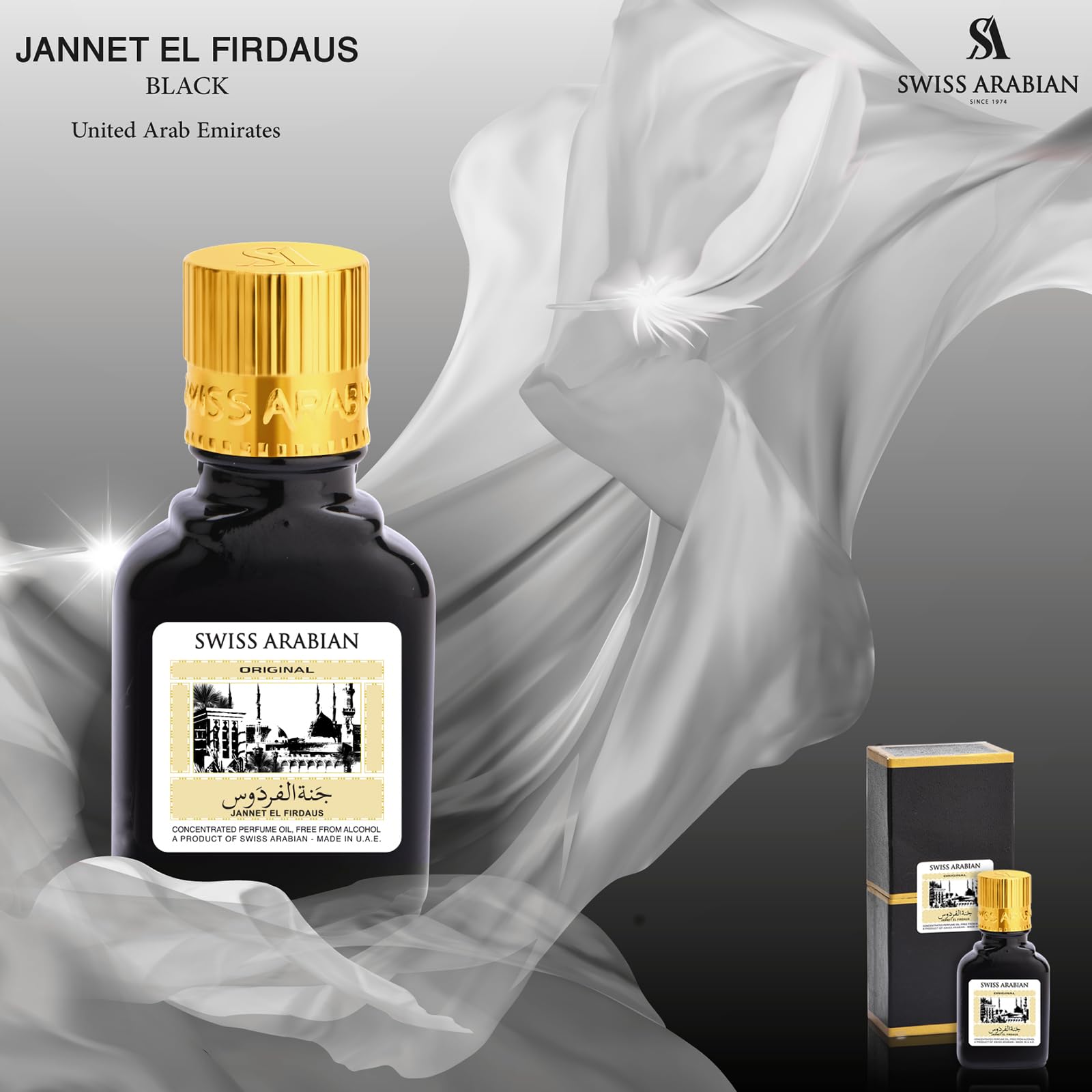 Foto 4 pulgar | Perfume Árabe Suizo Jannet El Firdaus Negro, 9 Ml, Unisex - Venta Internacional.