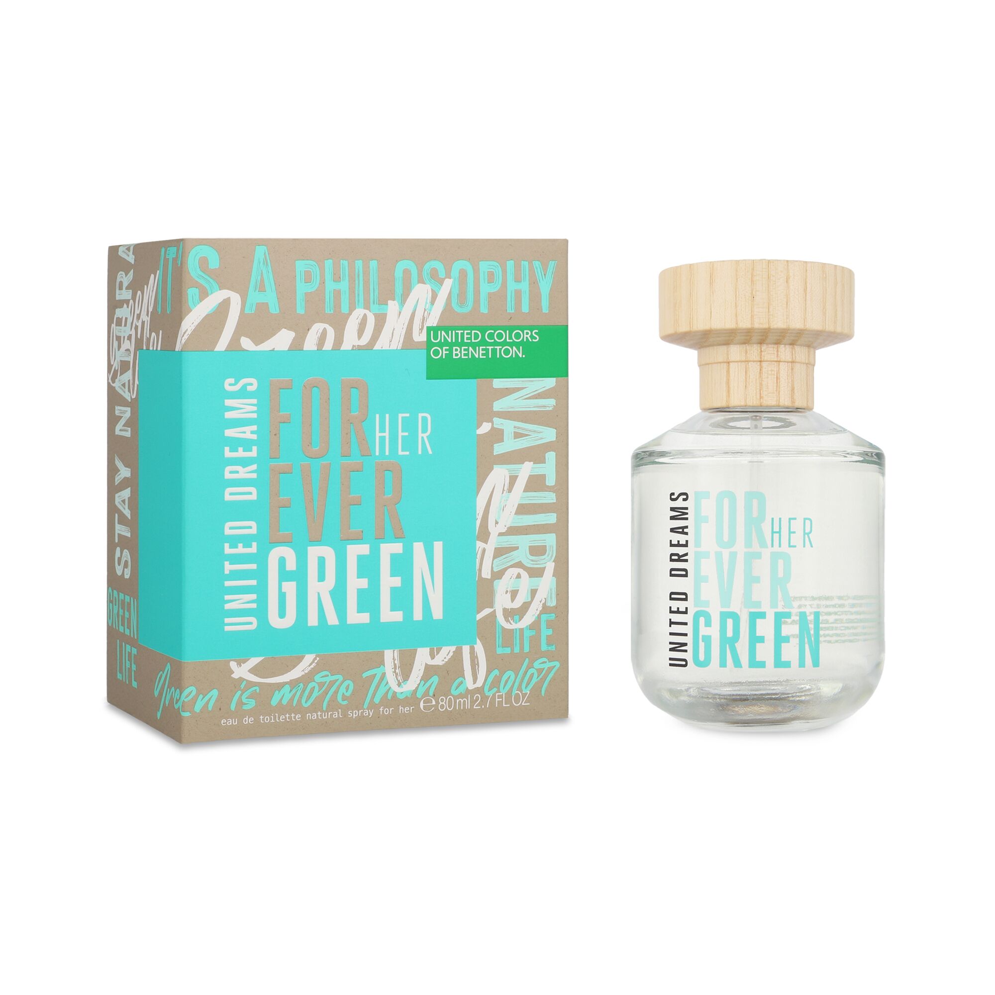 Foto 2 pulgar | Benetton Forever Green 80ml Edt Spray