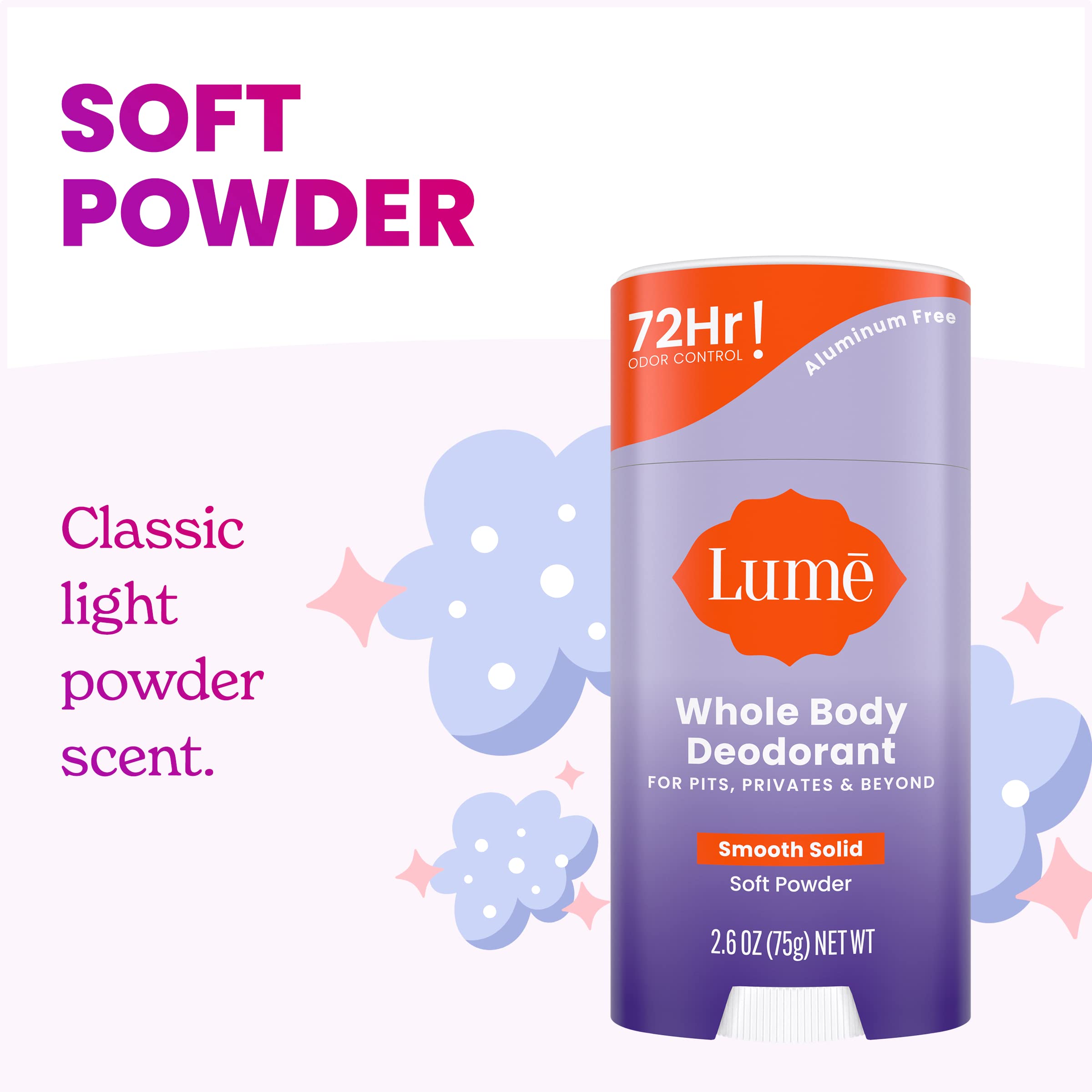 Foto 3 | Desodorante Lume Smooth Solid Stick Soft Powder 75 Ml - Venta Internacional.