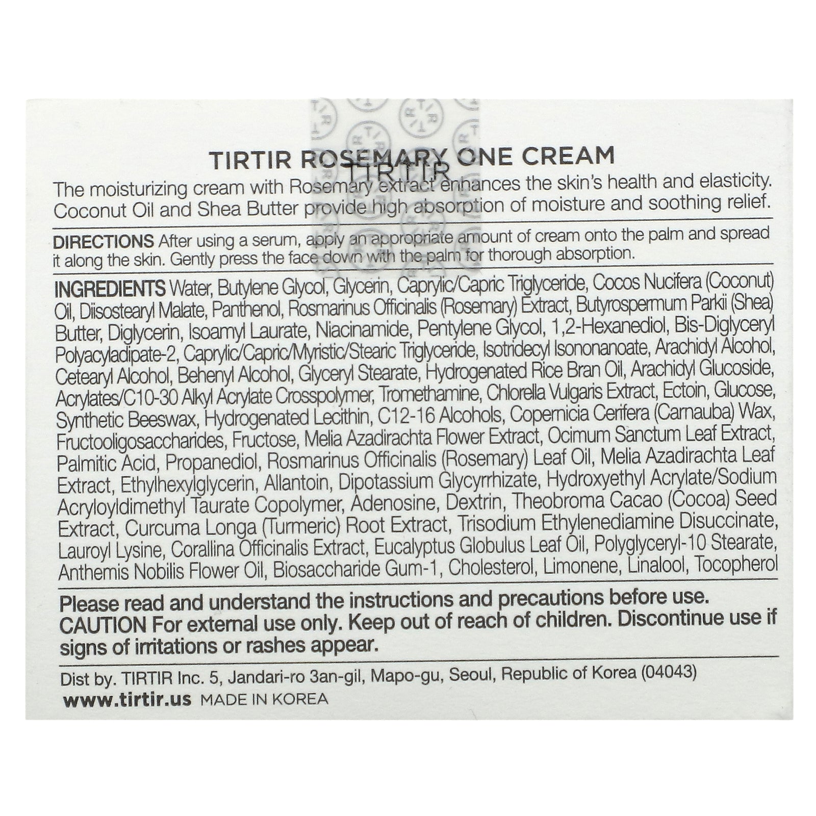 Foto 4 pulgar | Crema Tirtir Rosemary One 50 Ml - Venta Internacional.