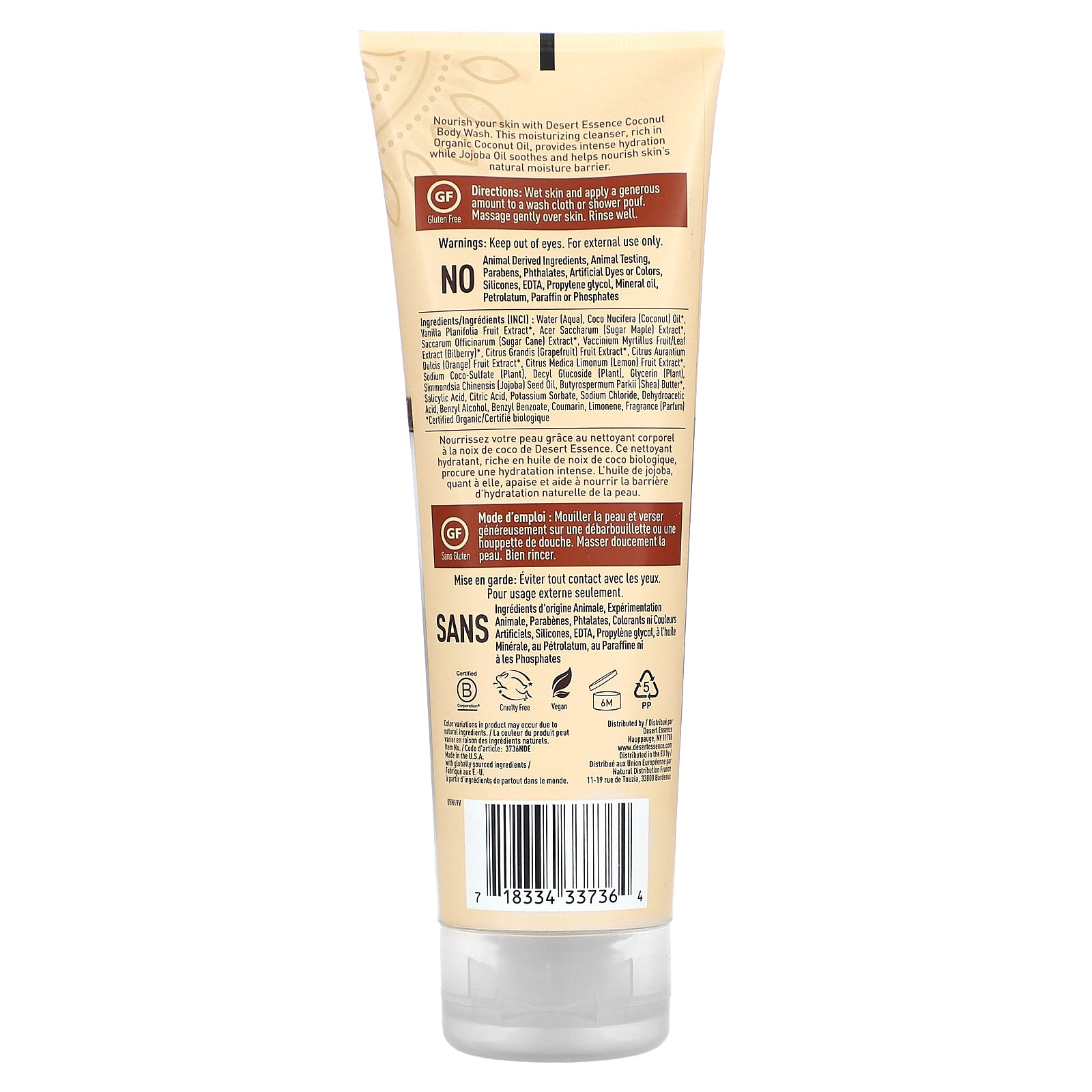 Foto 3 pulgar | Gel De Baño Desert Essence Coconut 237ml - Venta Internacional.