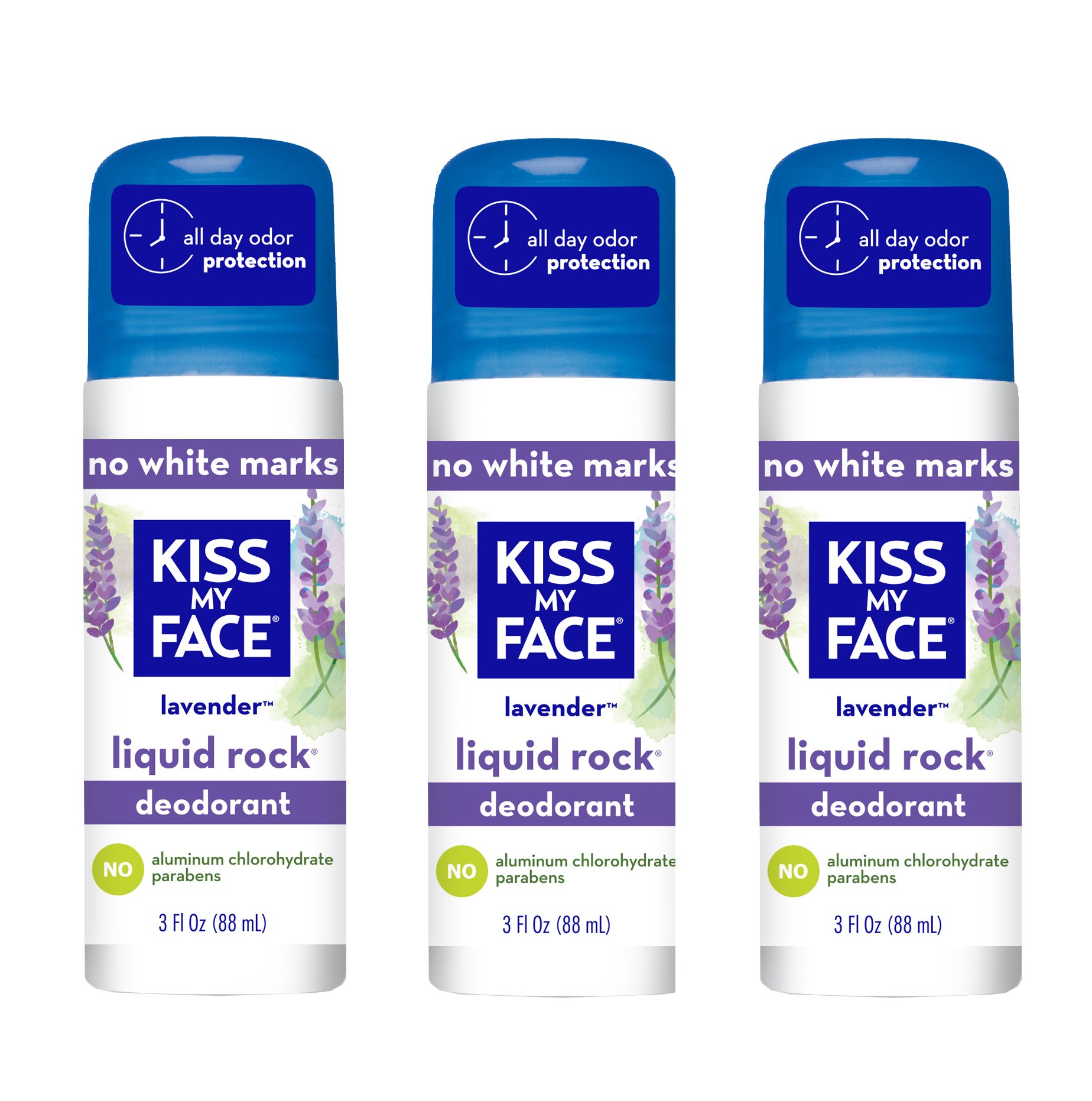 Foto 2 pulgar | Desodorante Kiss My Face Liquid Rock Roll-on Lavender  90 Ml  Paquete De 3 - Venta Internacional.