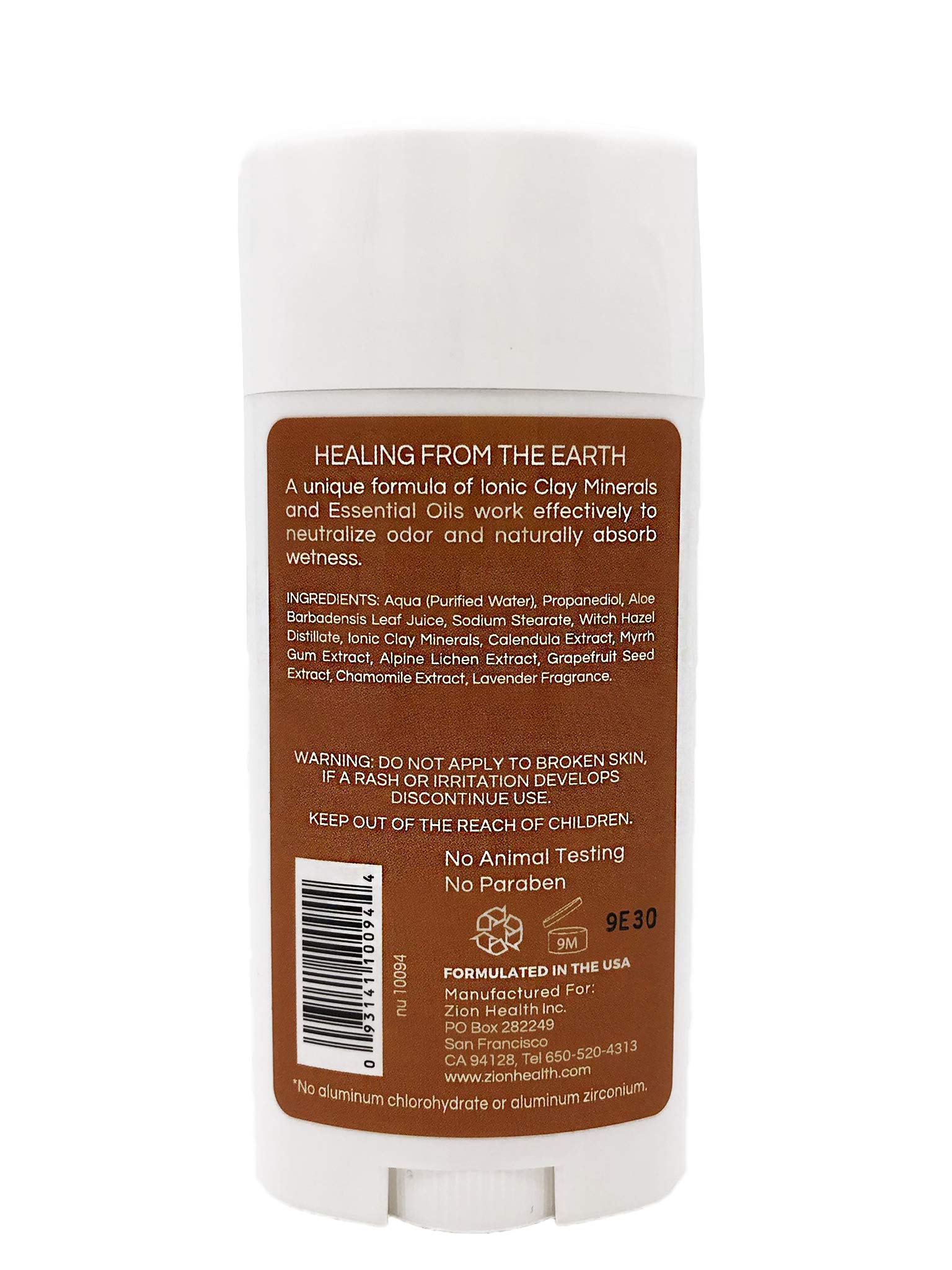 Foto 3 pulgar | Desodorante Zion Health Adama Minerals Clay Lavender 75 Ml - Venta Internacional.