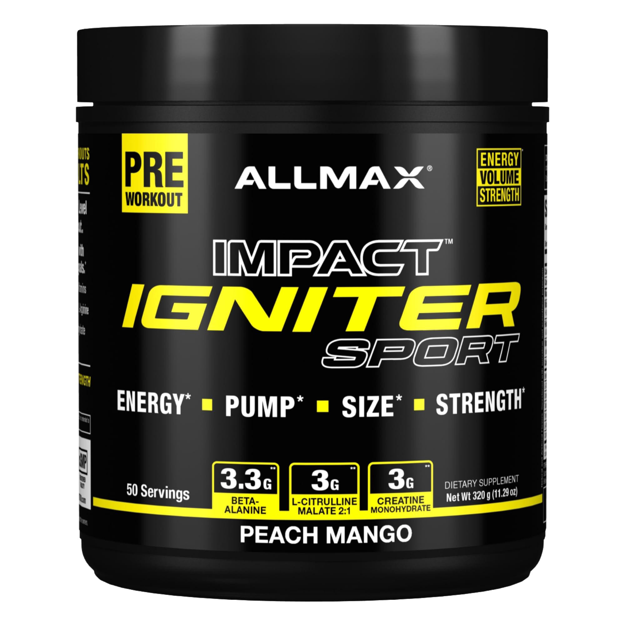 Foto 2 pulgar | Suplemento Allmax Igniter Sport Melocotón Y Mango 320 G - Venta Internacional.