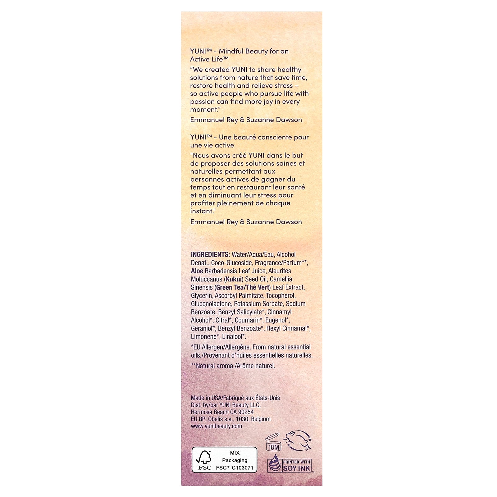 Foto 4 pulgar | Body Mist Yuni Beauty  Aromaterapia Calmante  118 Ml - Venta Internacional.