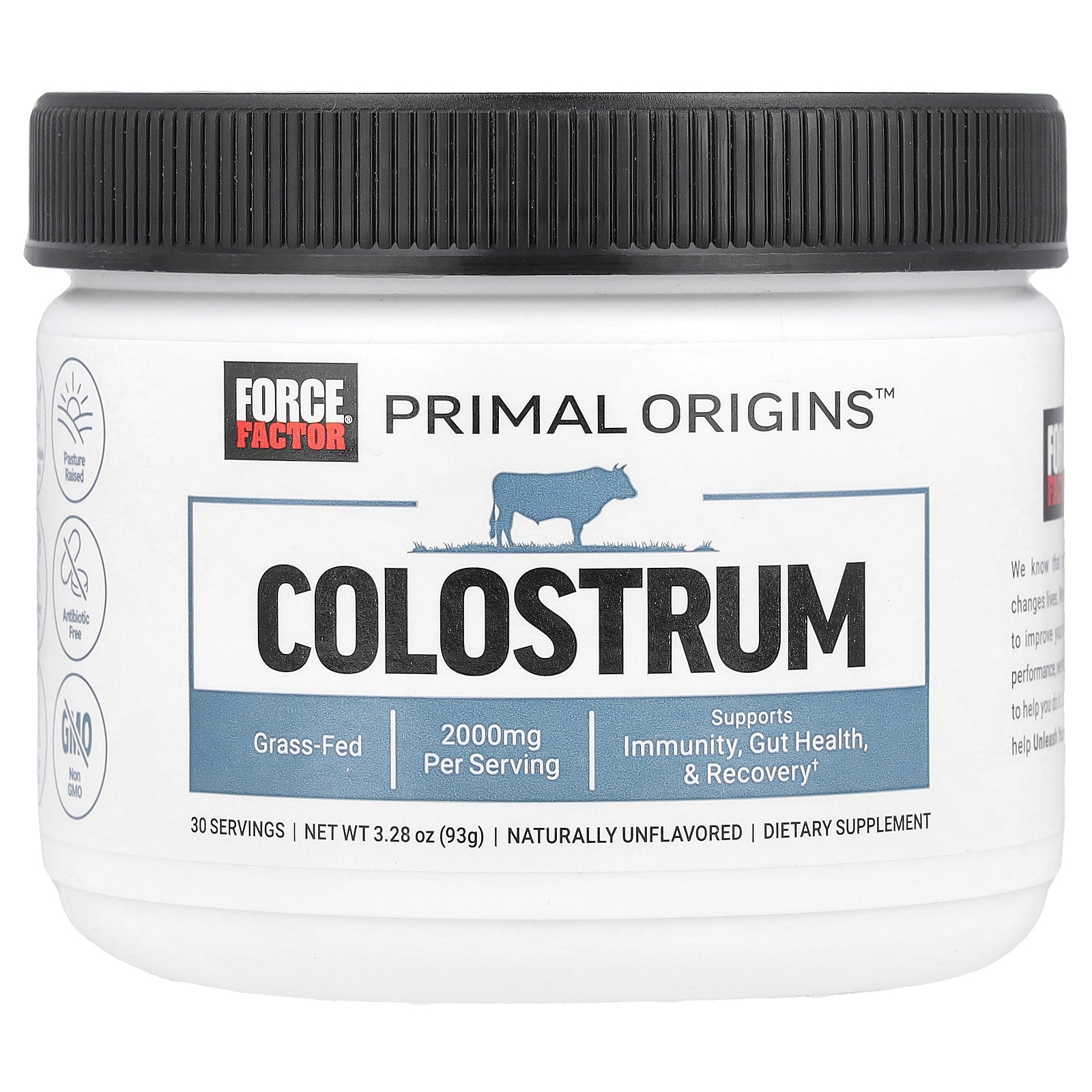 Foto 1 | Suplemento Force Factor Primal Origins Colostrum 93 G Sin Sabor - Venta Internacional.