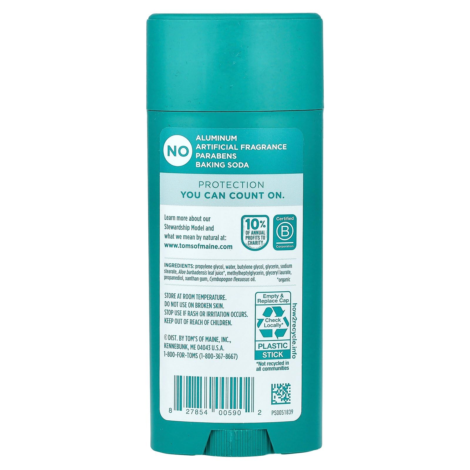 Foto 2 | Desodorante Tom's Of Maine  Natural  Sin Perfume  96 Ml  Sin Aluminio - Venta Internacional.