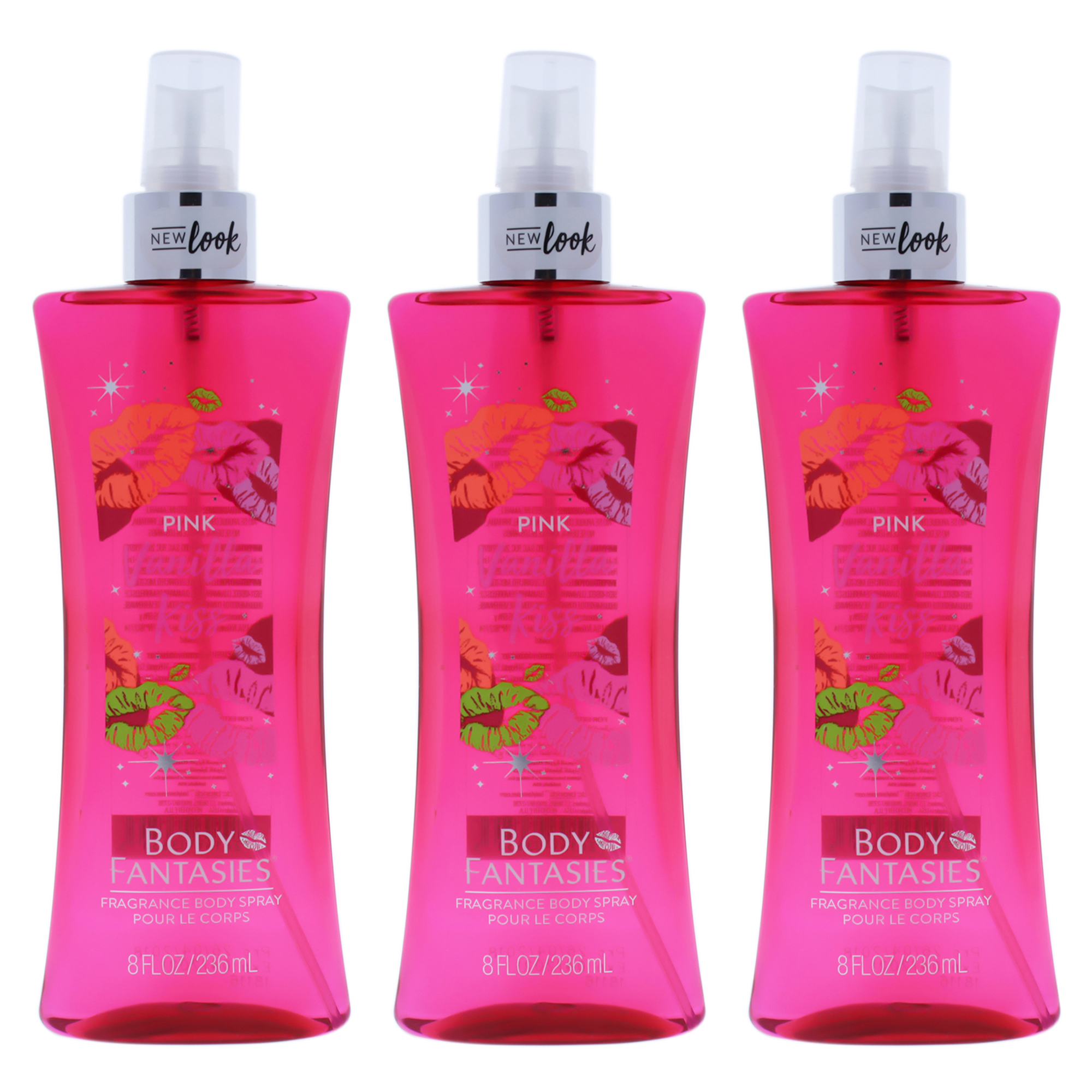 Foto 1 | Spray Corporal Body Fantasies Pink Vanilla Kiss  Paquete De 3 - Venta Internacional.