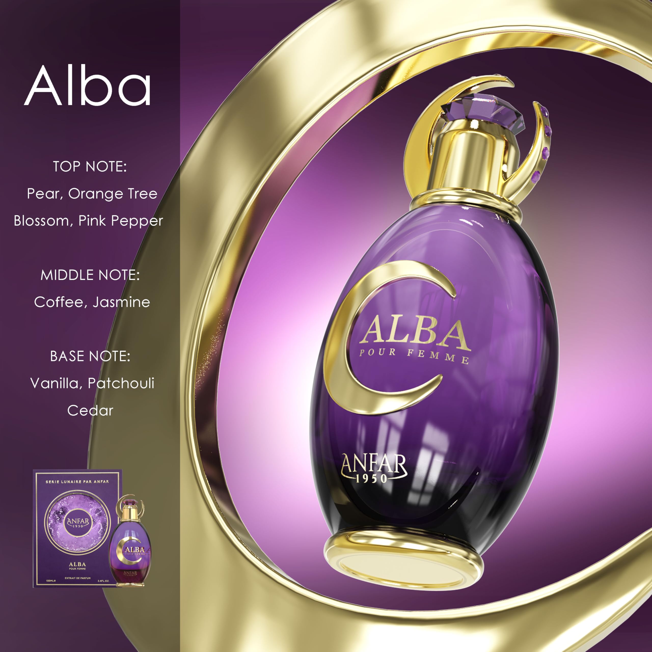 Foto 3 pulgar | Perfume Anfar Alba Para Mujer Extrait De Parfum 100 Ml - Venta Internacional.