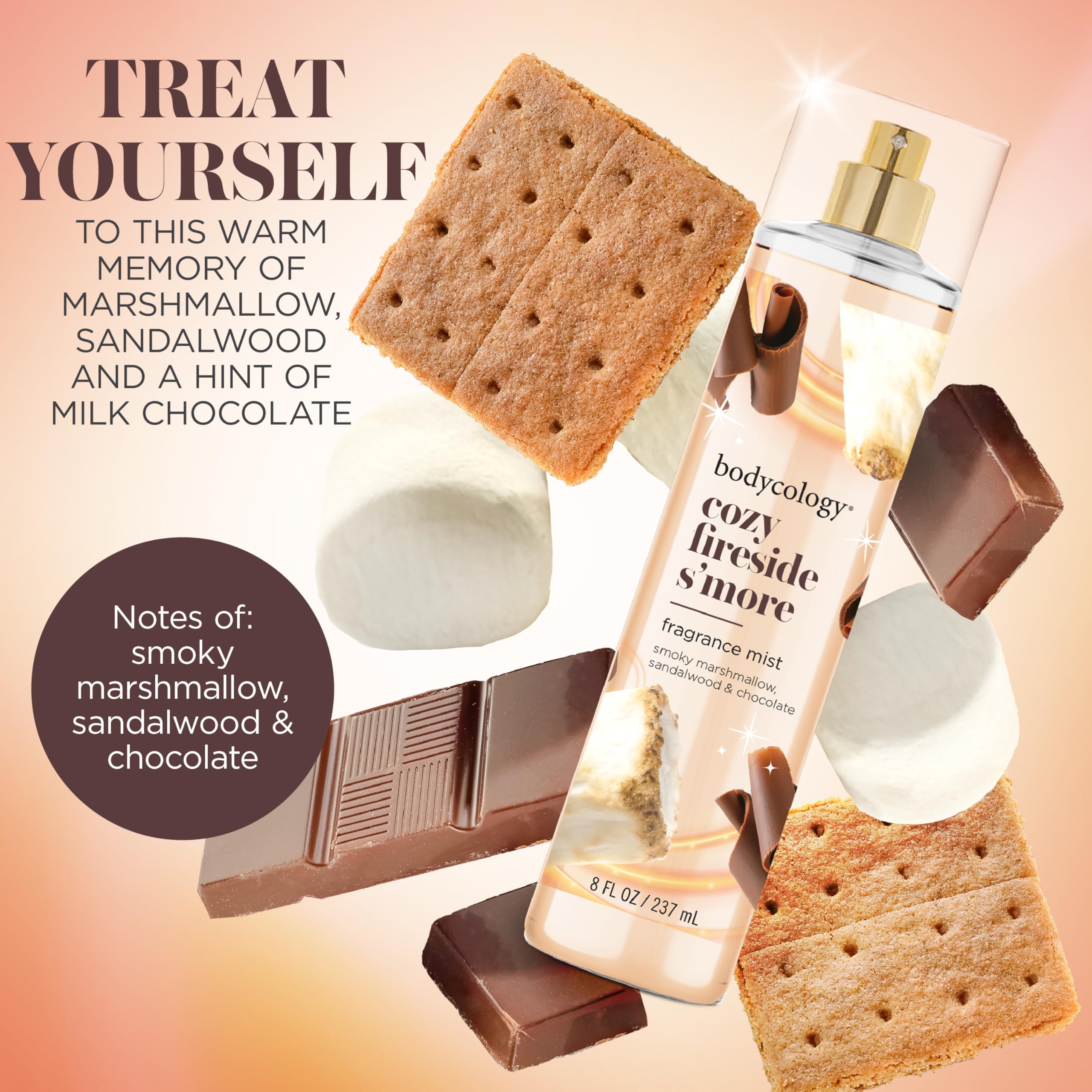 Foto 3 pulgar | Body Mist Bodycology  Duradero Y Acogedor  Fireside S'more  240 Ml - Venta Internacional.