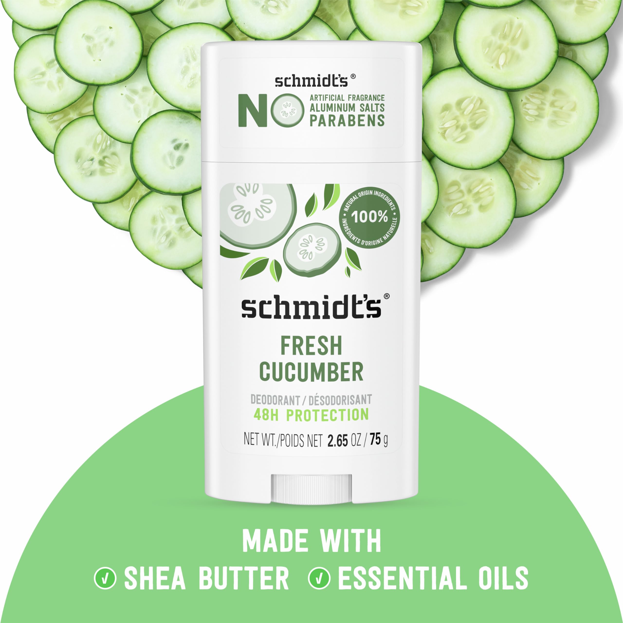 Foto 2 | Desodorante Schmidt's Fresh Cucumber  75 Ml  4 Unidades  Sin Aluminio - Venta Internacional.