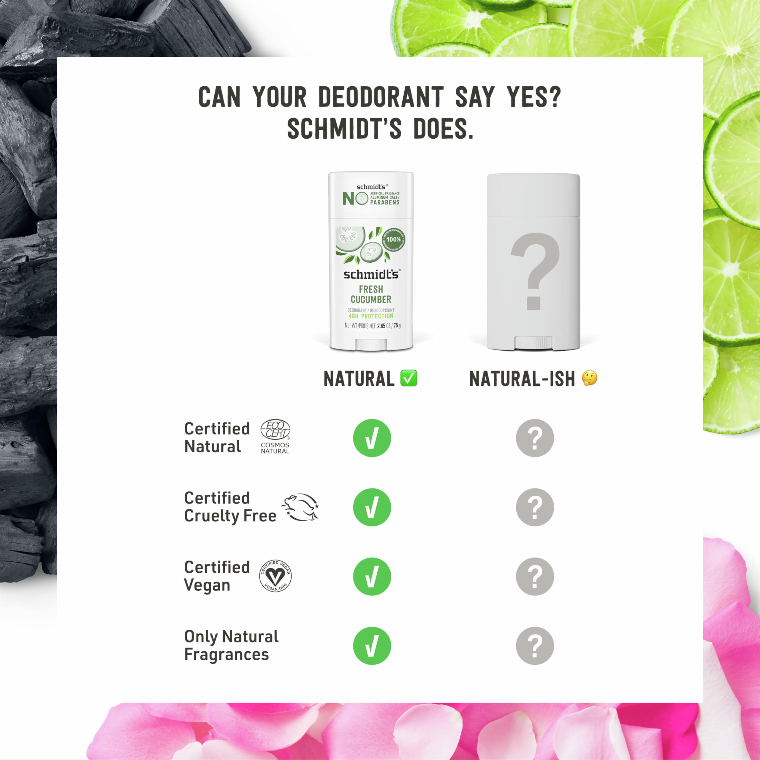 Foto 4 | Desodorante Schmidt's Fresh Cucumber  75 Ml  4 Unidades  Sin Aluminio - Venta Internacional.