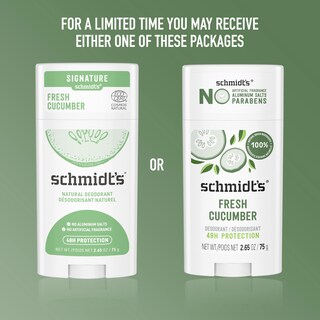 Foto 5 | Desodorante Schmidt's Fresh Cucumber 75 Ml 4 Unidades Sin Aluminio - Venta Internacional.
