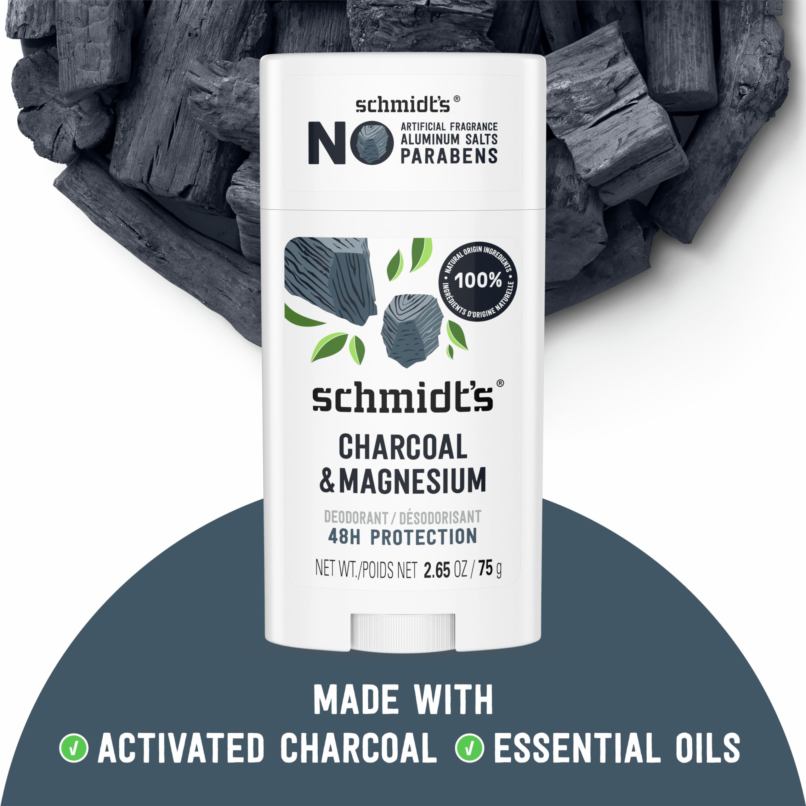Foto 2 | Desodorante Schmidt's Vegano Sin Aluminio  Carbón Vegetal Y Magnesio - Venta Internacional.
