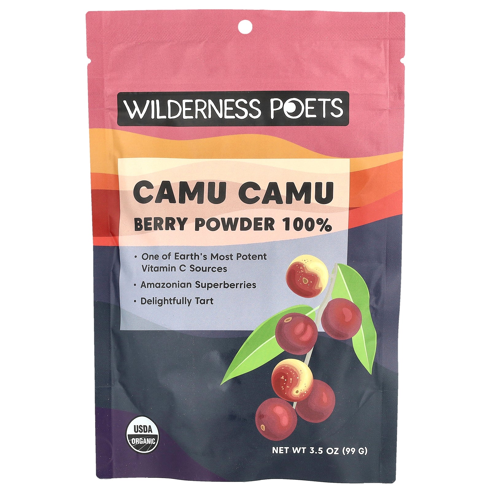 Foto 2 pulgar | Polvo De Bayas De Camu Camu Wilderness Poets Organic 99 G - Venta Internacional.
