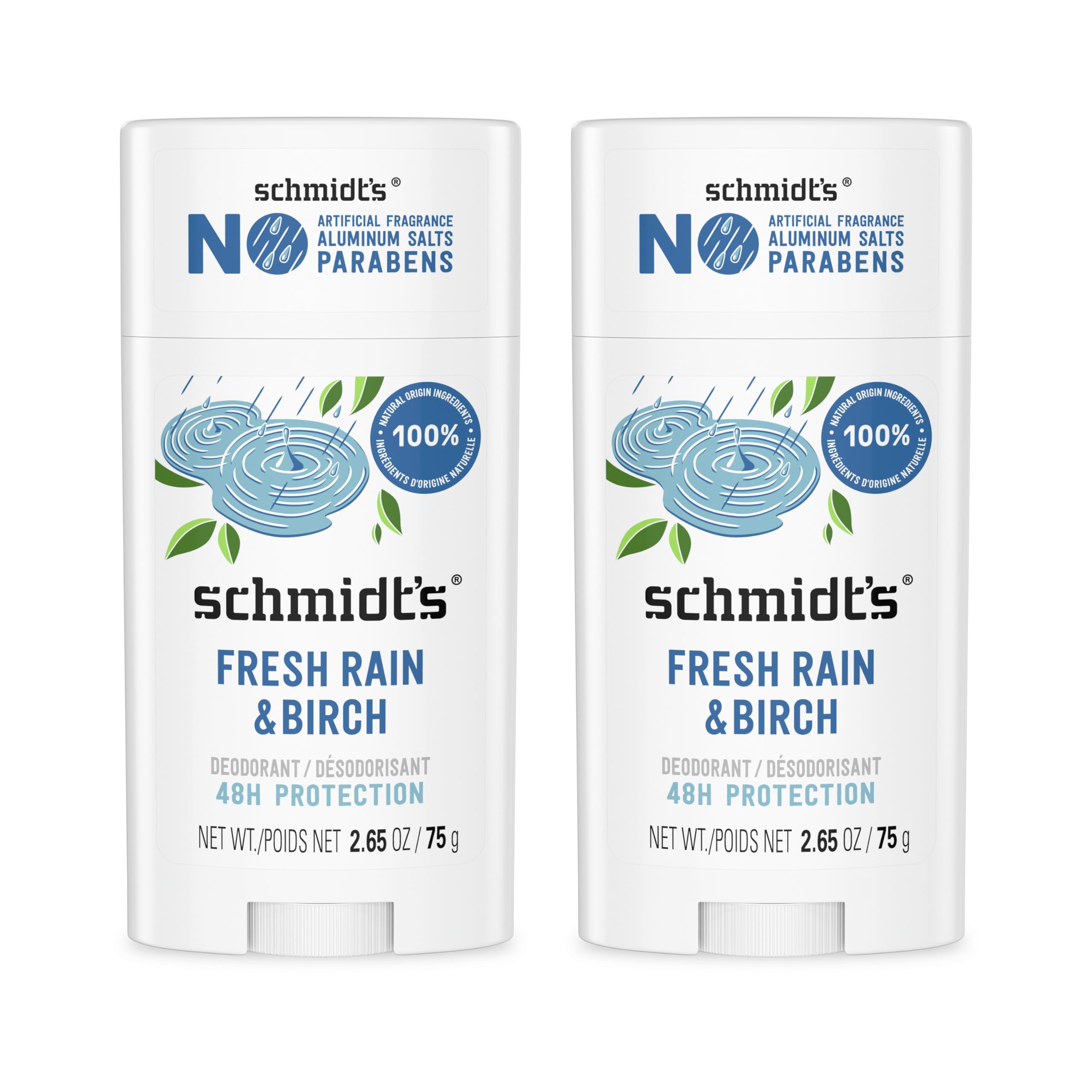 Foto 2 pulgar | Desodorante Schmidt's Fresh Rain & Birch  75 Ml  2 Unidades  Vegano - Venta Internacional.