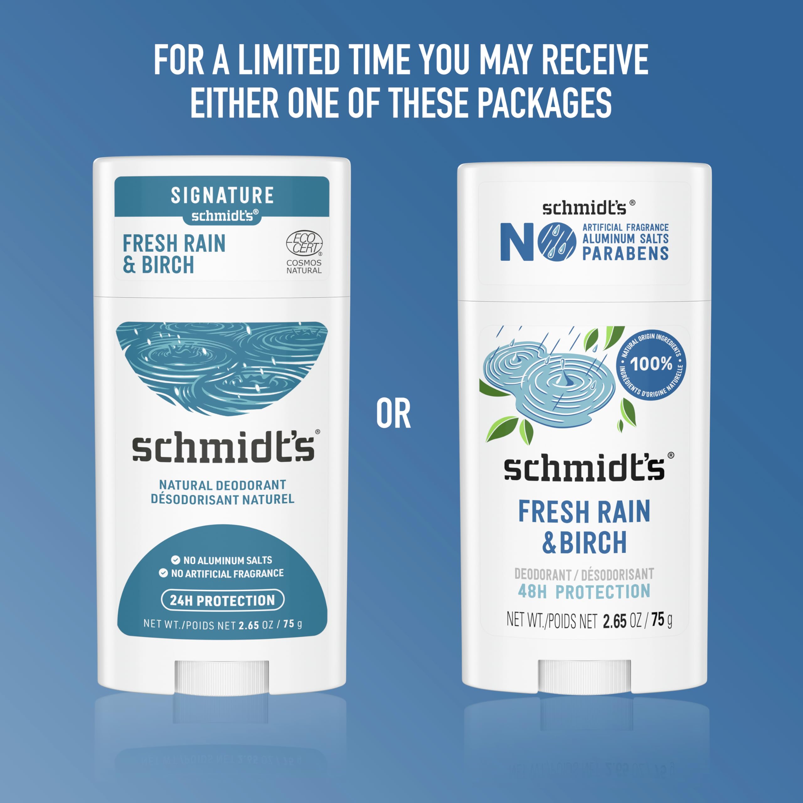 Foto 4 | Desodorante Schmidt's Fresh Rain & Birch  75 Ml  2 Unidades  Vegano - Venta Internacional.