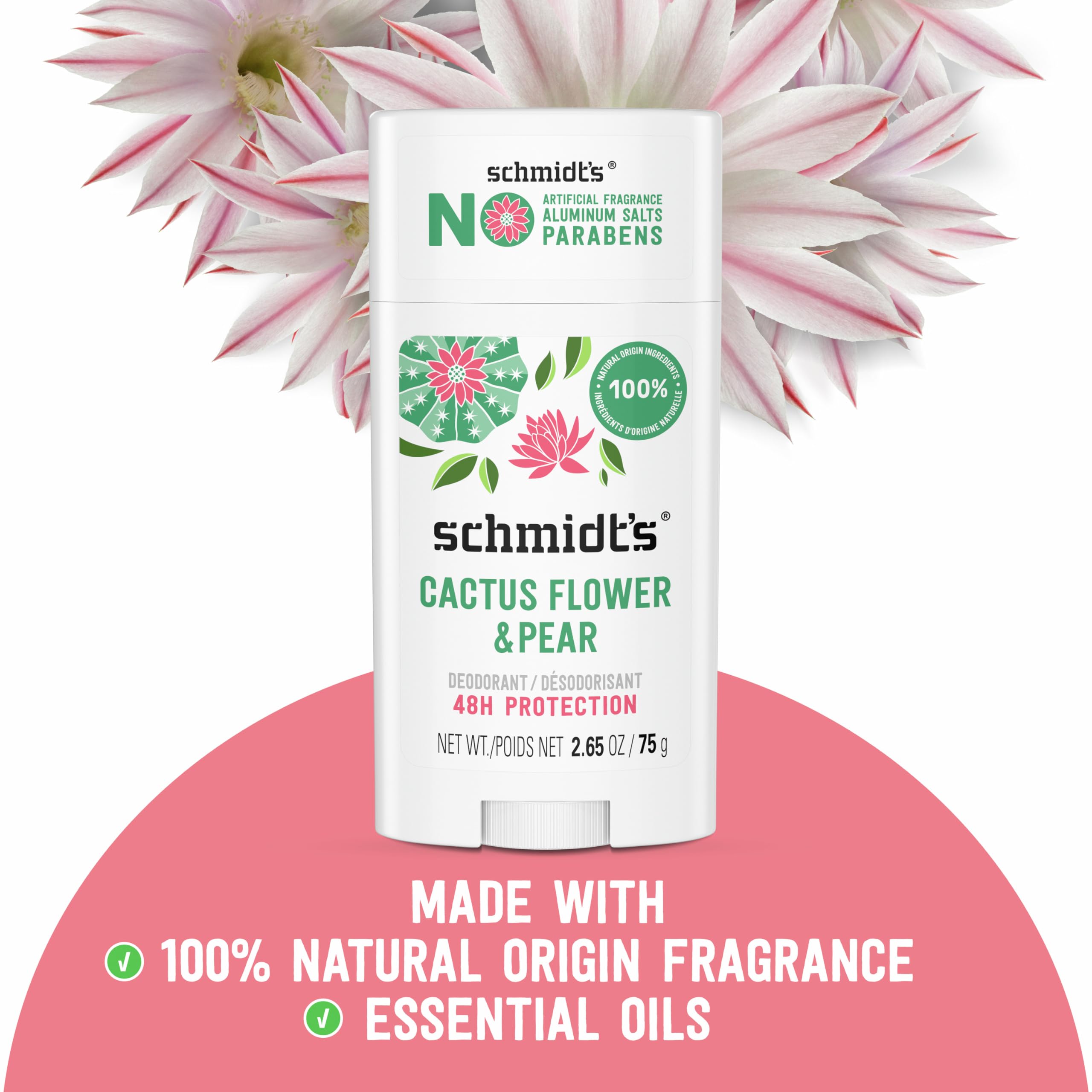 Foto 3 pulgar | Desodorante Schmidt's Cactus Flower & Pera  75 Ml  24 Horas  Paquete De 2 - Venta Internacional.