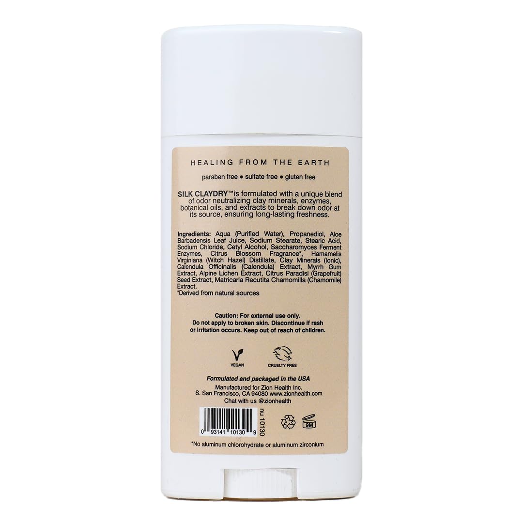 Foto 3 pulgar | Desodorante En Barra Zion Health Adama Clay  Flor Cítrica Seca  80 Ml - Venta Internacional.