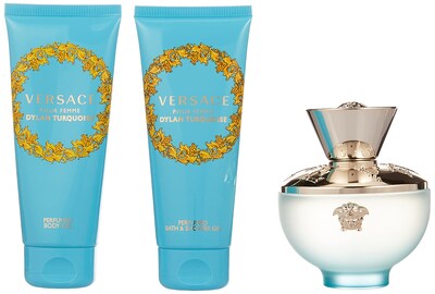 Foto 2 | Set De Regalo Versace Dylan Turquesa Para Mujer Con Gel De Ducha Gel Corporal Perfume Edt Y Bolsa - Venta Internacio