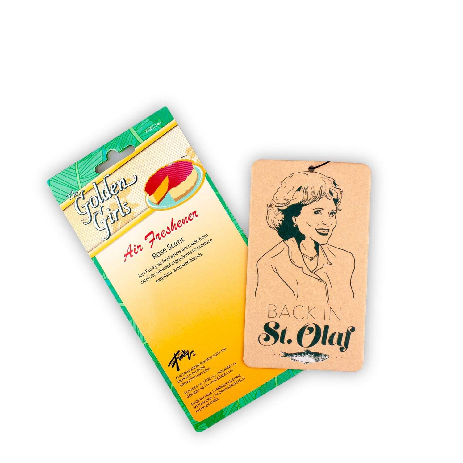 Foto 5 pulgar | Ambientador Para Coche Just Funky Golden Girls Con Aroma A Rosas - Venta Internacional.