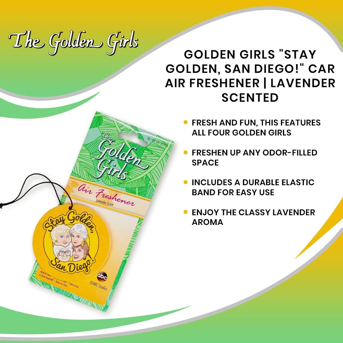 Foto 7 pulgar | Ambientador Para Coche Just Funky The Golden Girls Stay Golden - Venta Internacional.