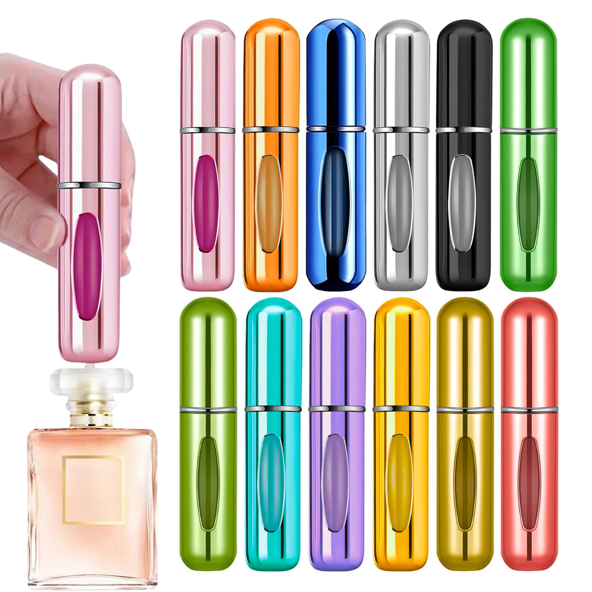 Foto 1 | Mini Atomizador Para Perfume Recargable Capsula Viaje 12pz