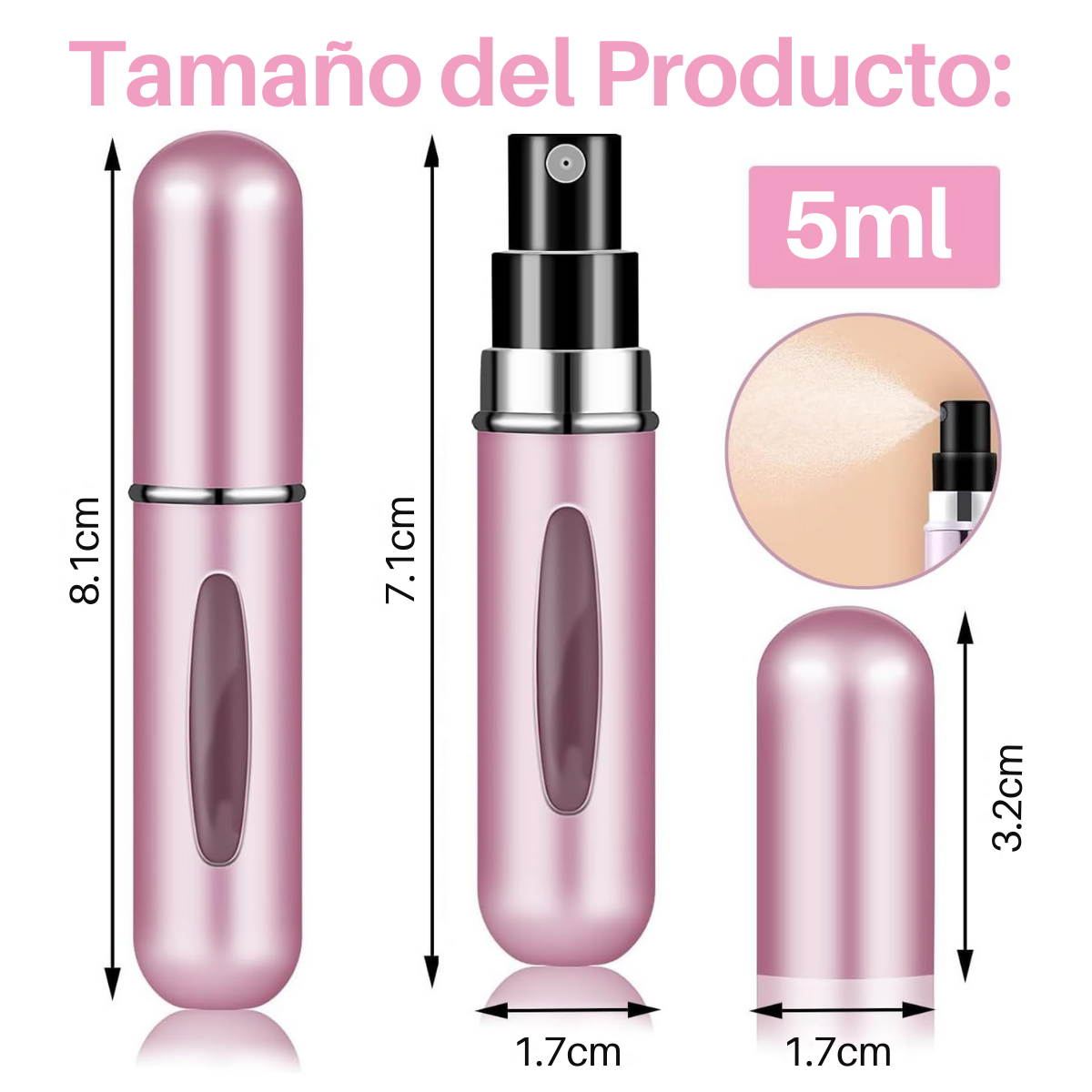 Foto 2 | Mini Atomizador Para Perfume Recargable Capsula Viaje 12pz