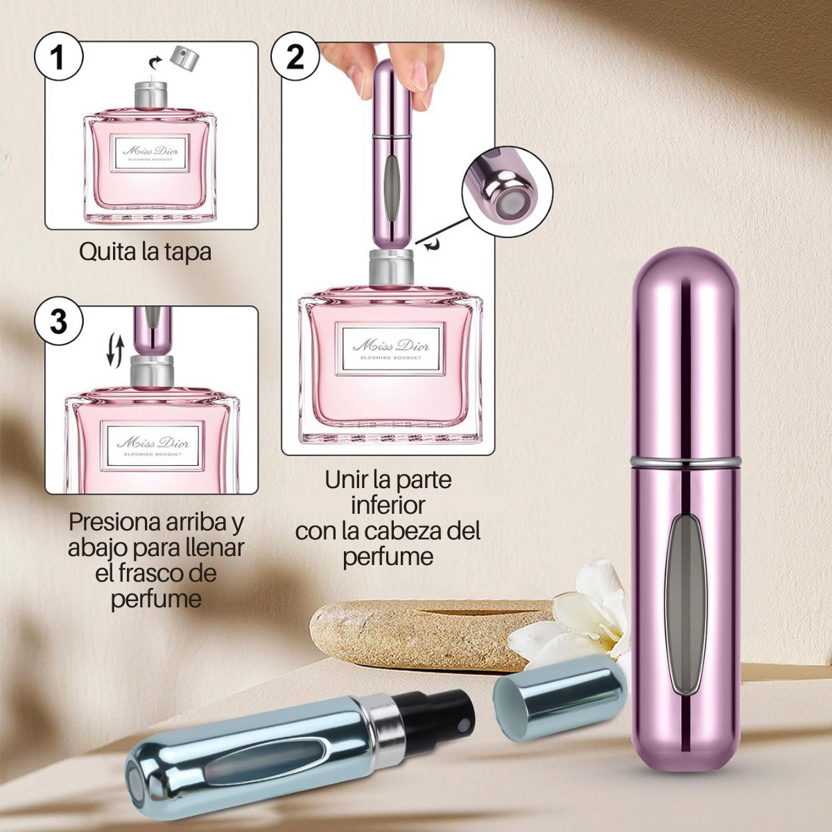 Foto 5 pulgar | Mini Atomizador Para Perfume Recargable Capsula Viaje 12pz