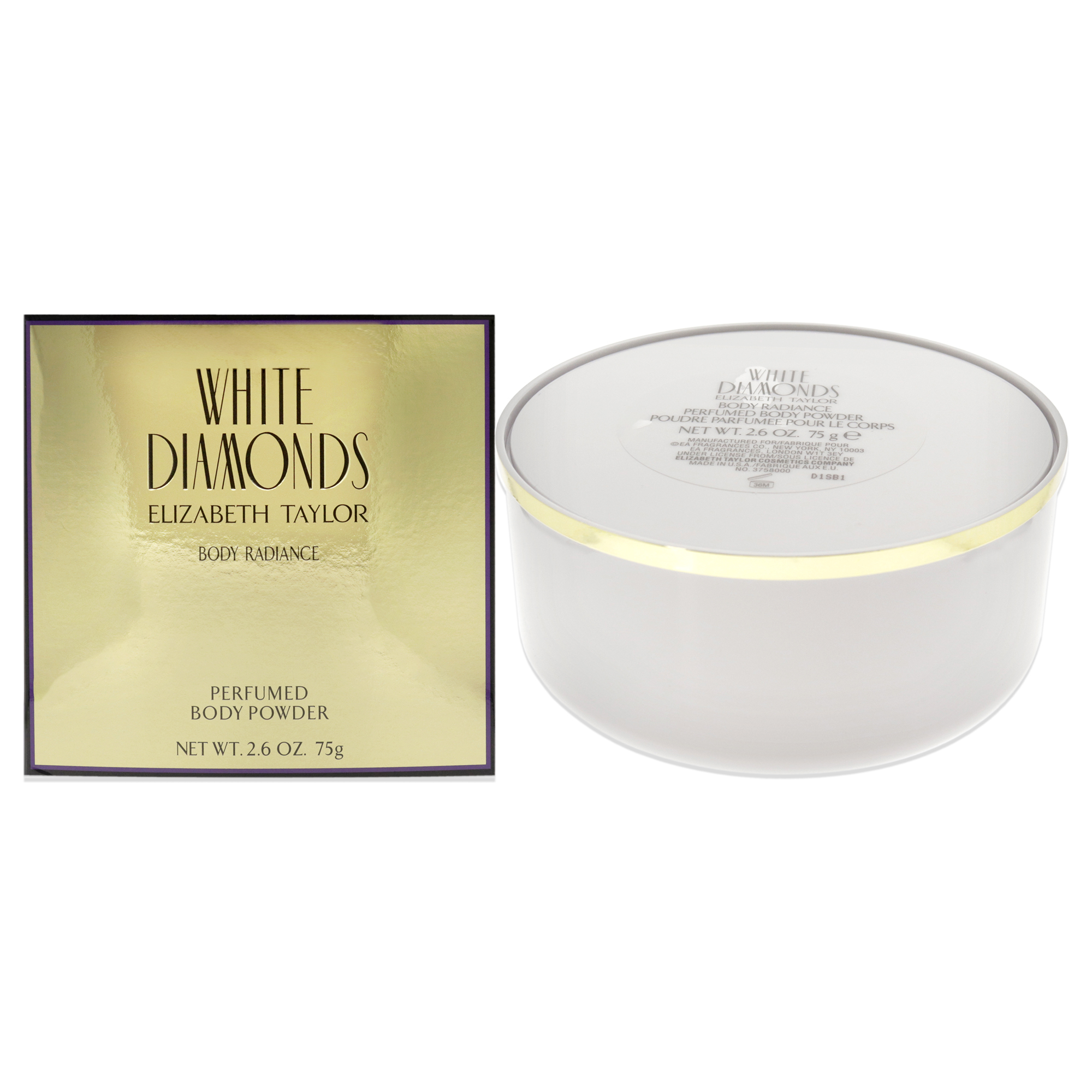Foto 2 pulgar | Talco Perfumado Elizabeth Taylor White Diamonds 75 g para Mujer - Venta Internacional