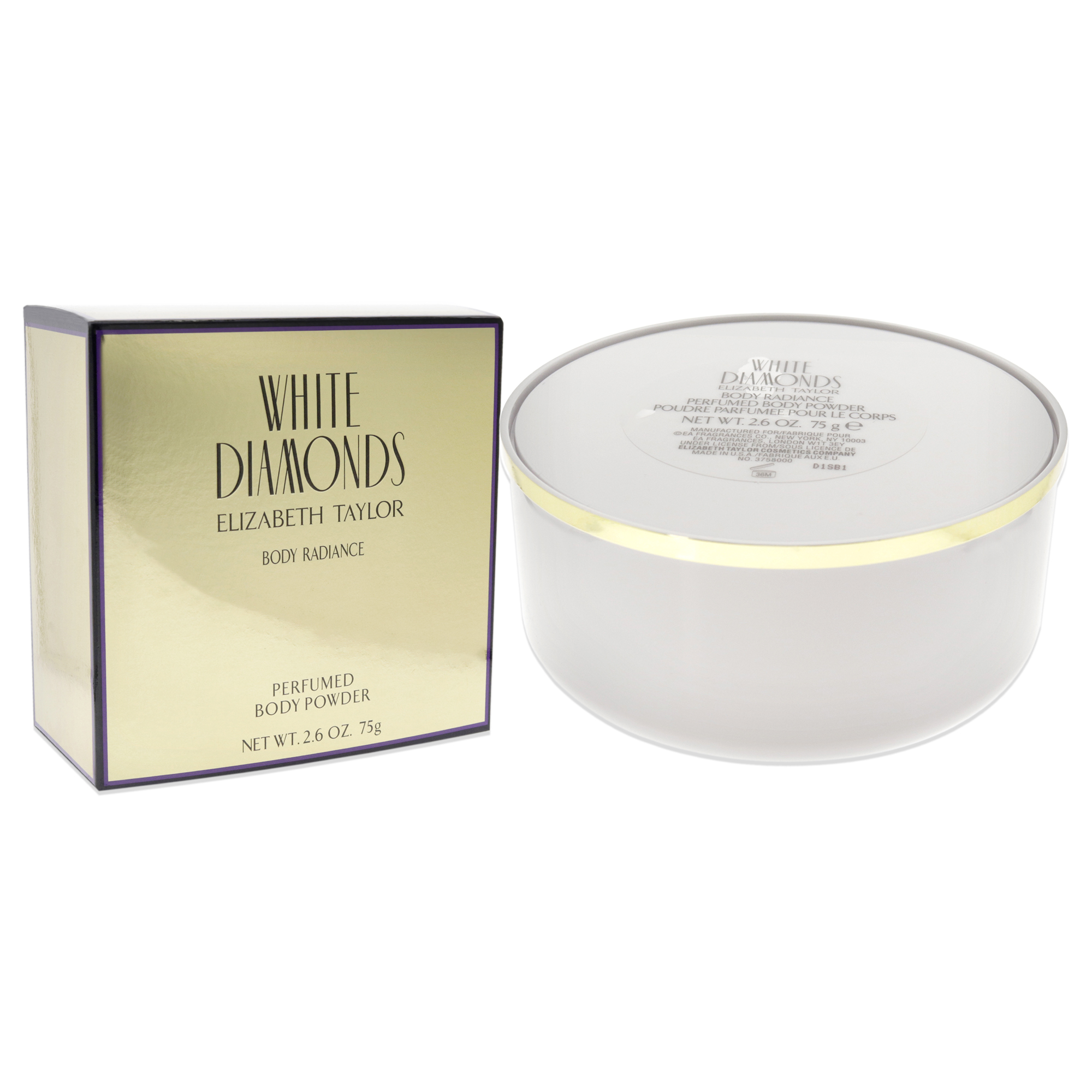 Foto 4 pulgar | Talco Perfumado Elizabeth Taylor White Diamonds 75 g para Mujer - Venta Internacional