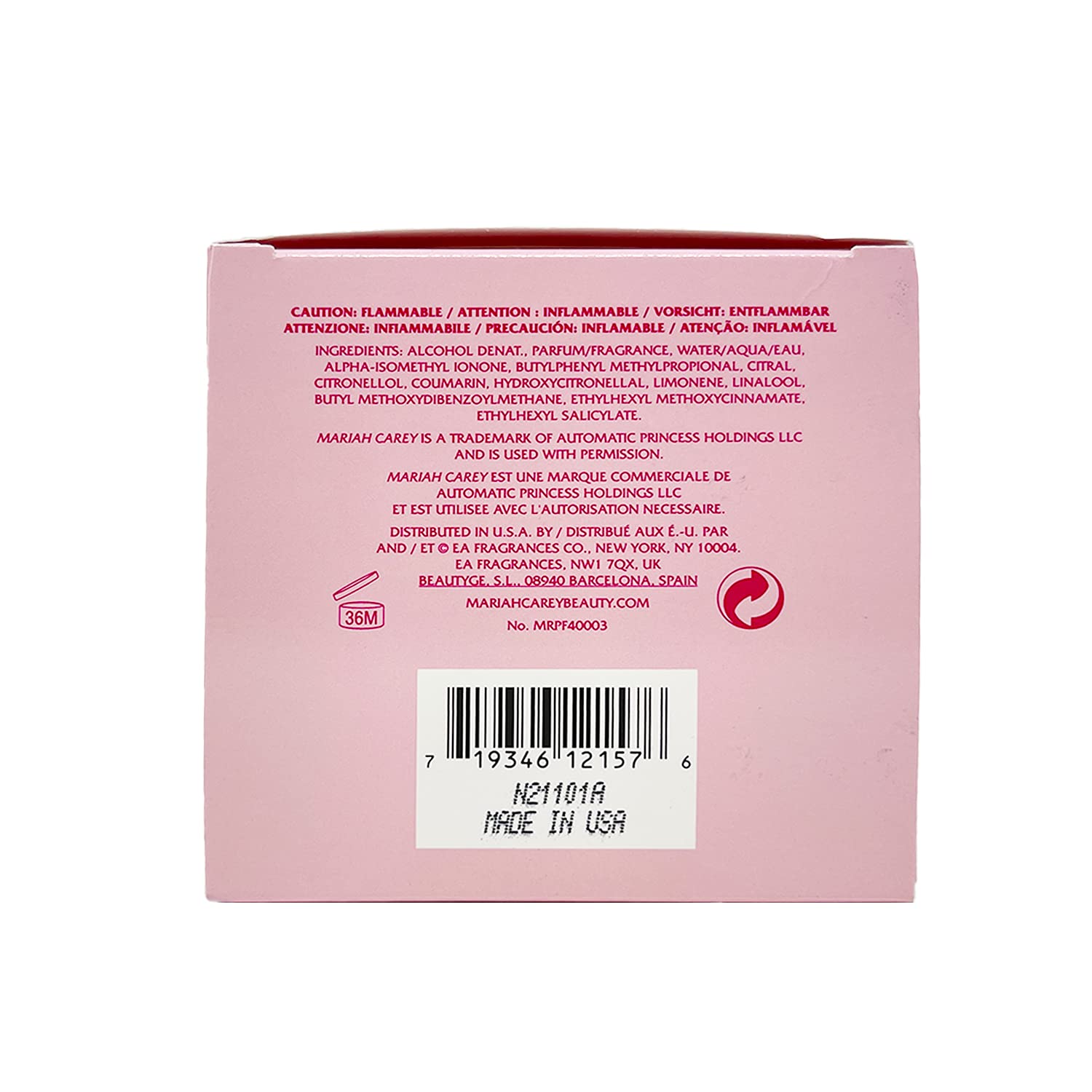 Foto 5 pulgar | Perfume Mariah Carey Luscious Pink Eau De Parfum para Mujer 100 ml - Venta Internacional