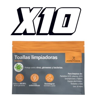 Foto 1 | Toallitas Limpiadoras Perfect Choice 10 Paquetes Con 20pz Cu