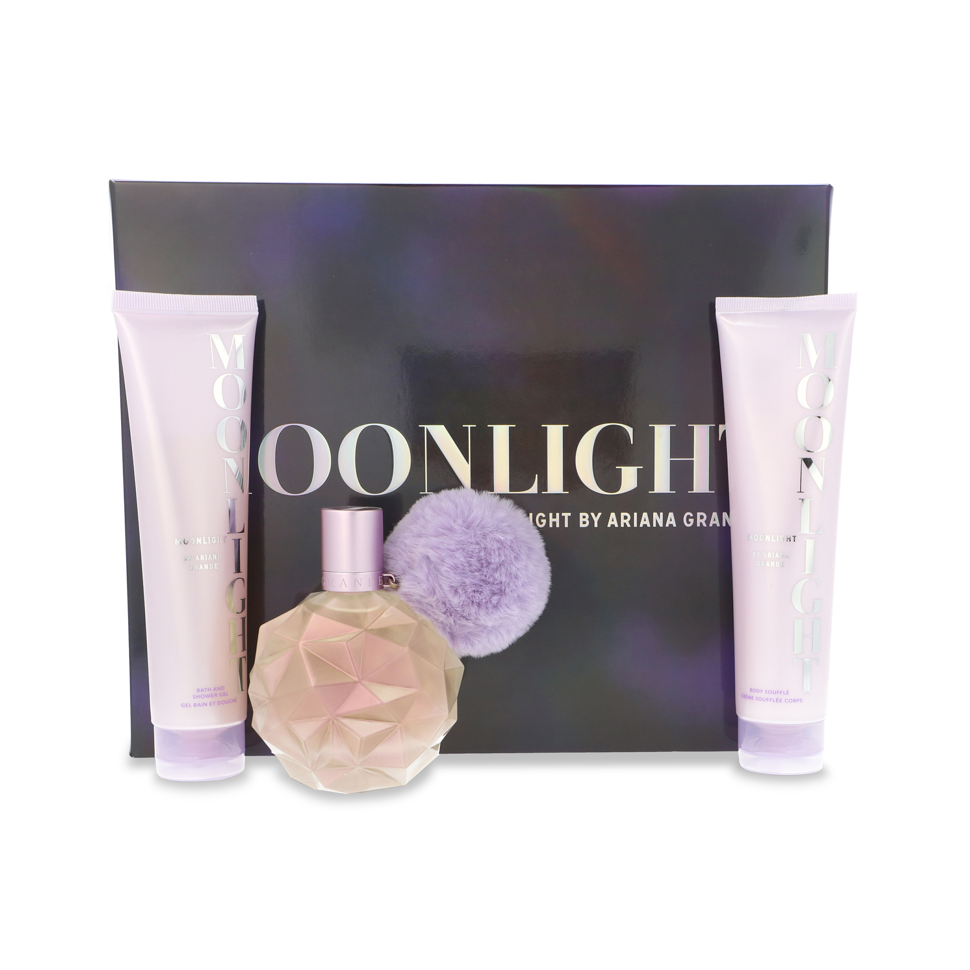 Foto 2 pulgar | Estuche Ariana Grande Moonlight 3 pz 100 ml Edp Spray más Body Lotion de 100 ml y Shower Gel de 100 ml para Mujer