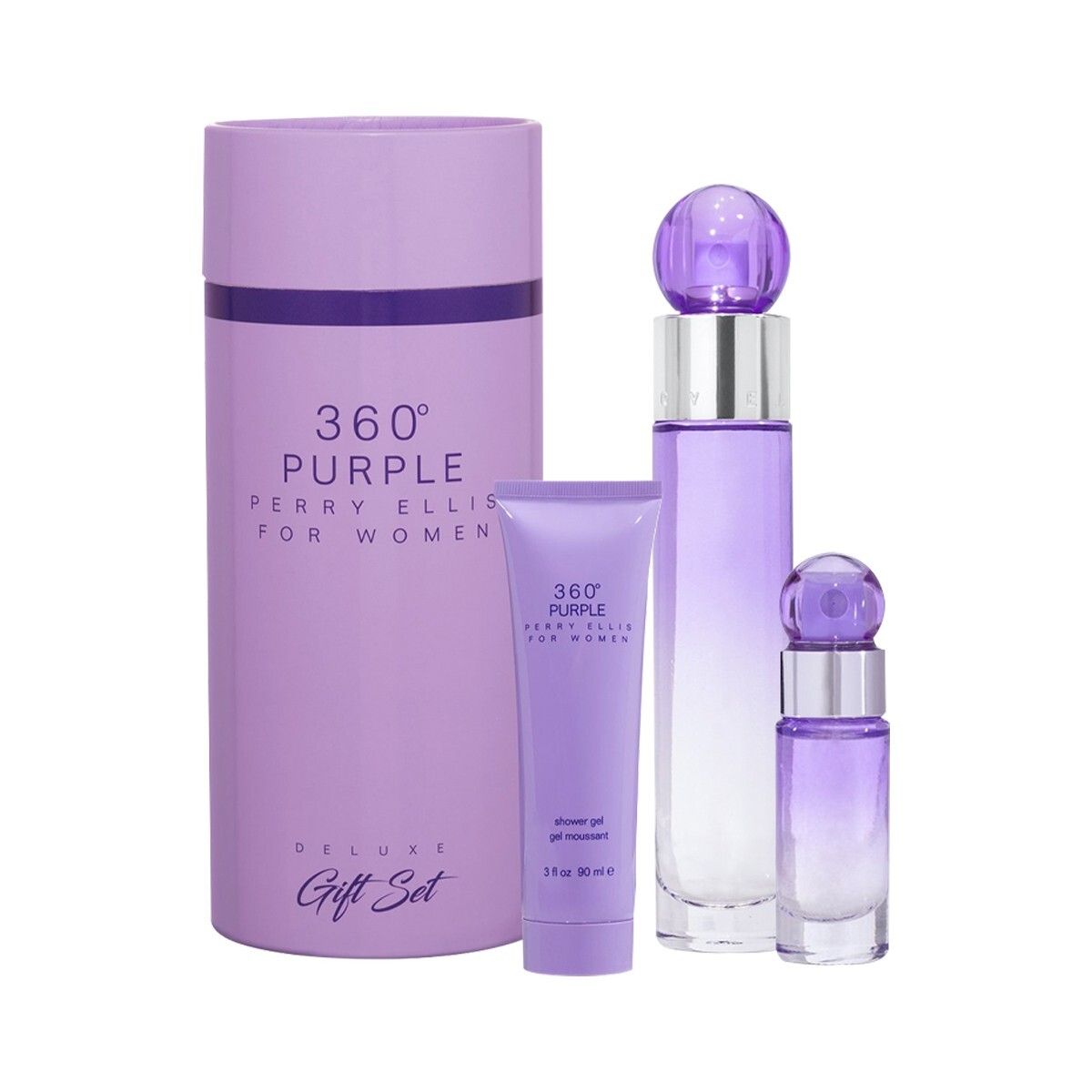 Set Perry Ellis 360 Purple W. Perfume 100ml  Color Purpura