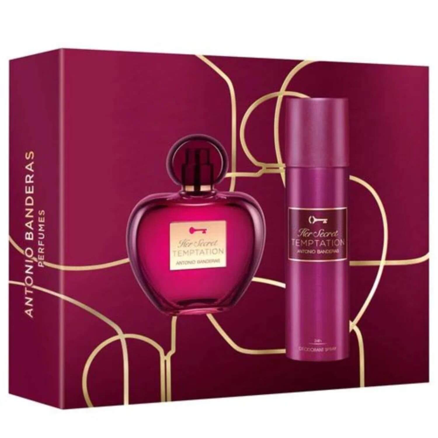 Set Antonio Banderas Her Secret Temptation Eau de Toilette 80 ml + Desodorante en Spray 150 ml