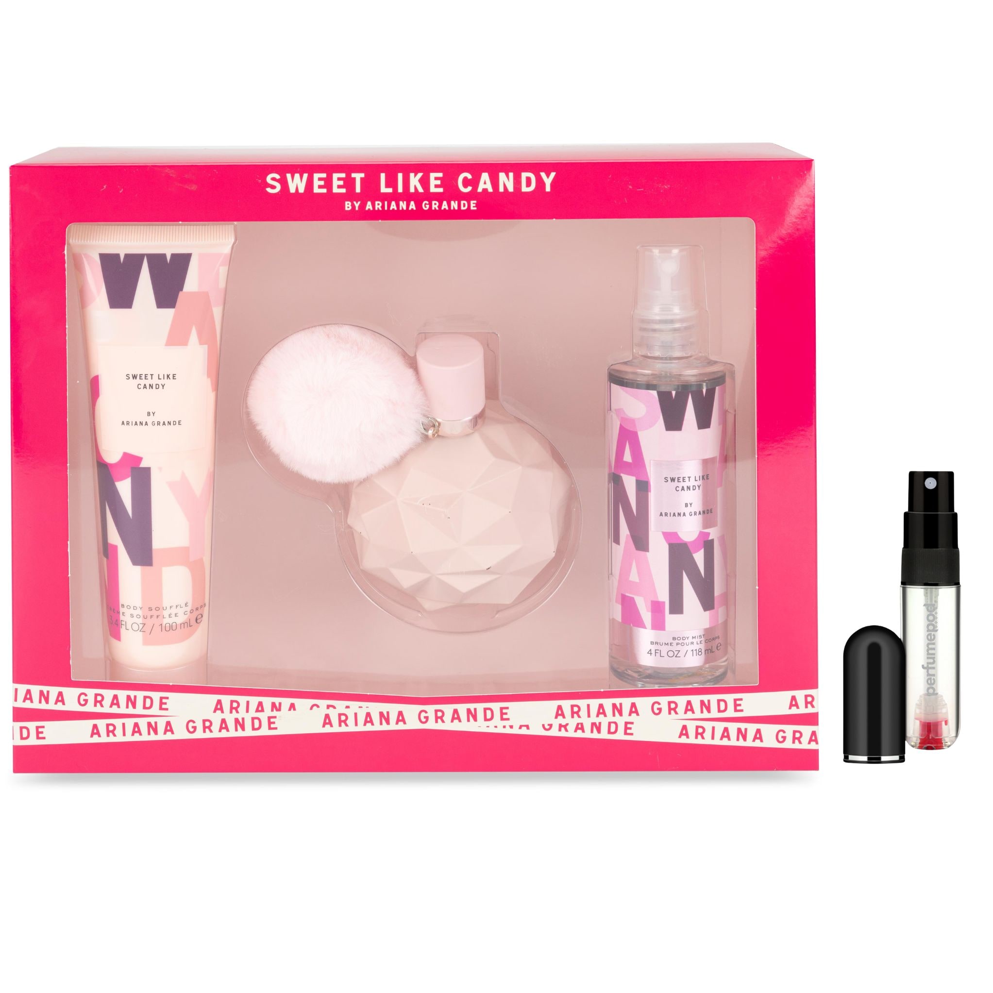 Set Ariana Grande Sweet Like Candy 100 ml Edp 3 Piezas + Atomizador $1,850