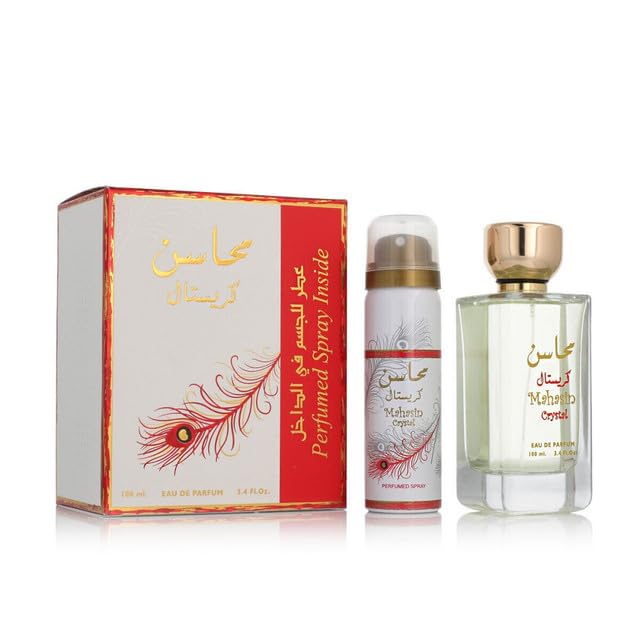 Foto 2 pulgar | Set de Perfume Lattafa Mahasin Crystal Eau de Parfum 3.4 onzas + Desodorante para Mujer - Venta Internacional