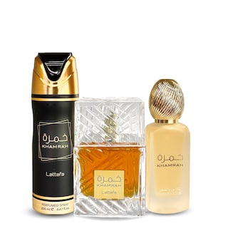 Foto 2 | Set de Perfume Lattafa Khamrah 100ml Eau de Parfume 3 Piezas