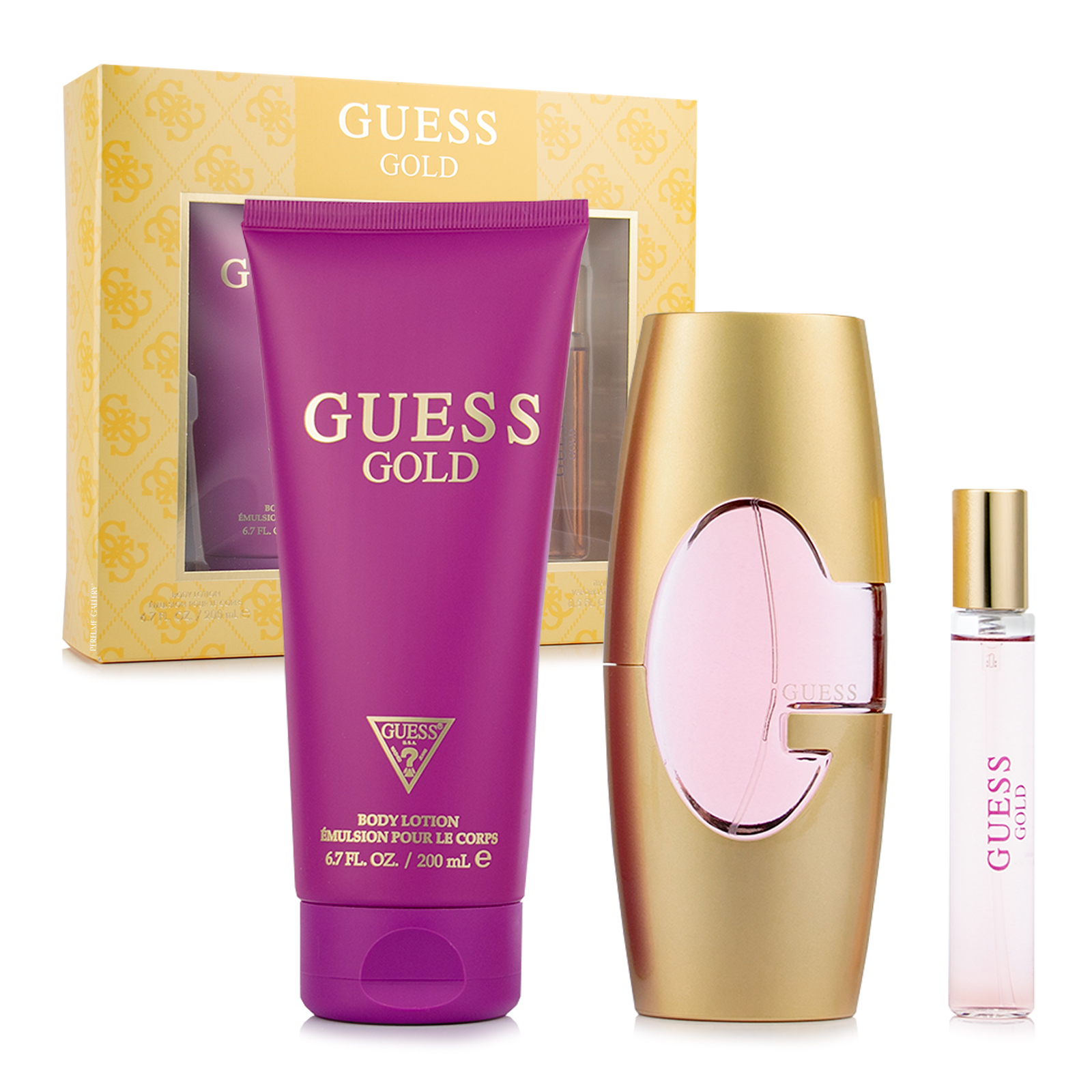 Foto 3 | Set para Dama Guess Gold EDP 75 ml + Crema Corporal + Perfumero