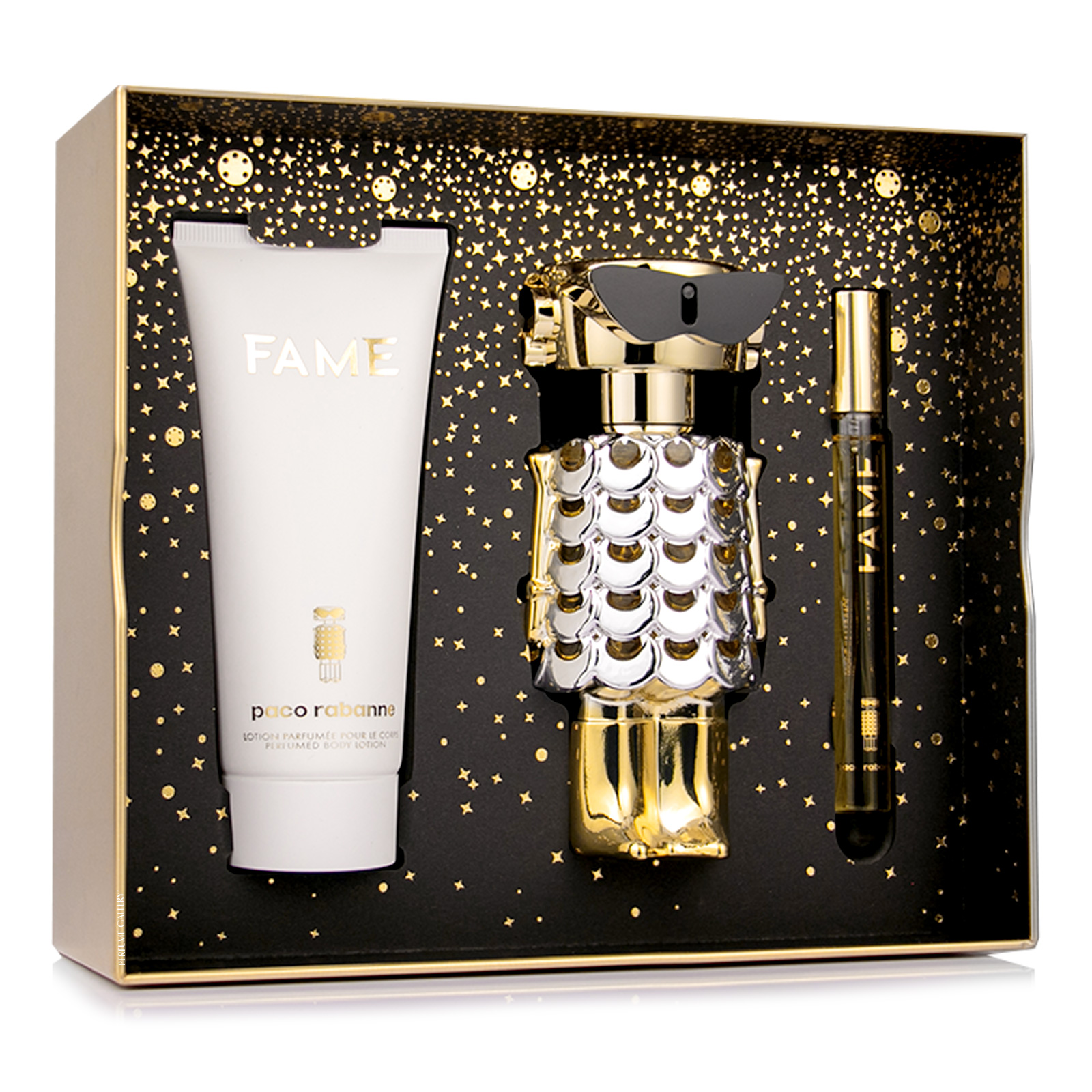 Foto 3 pulgar | Set Para Dama Fame Edp 80ml + Crema Corporal 100ml + Perfumero 10ml