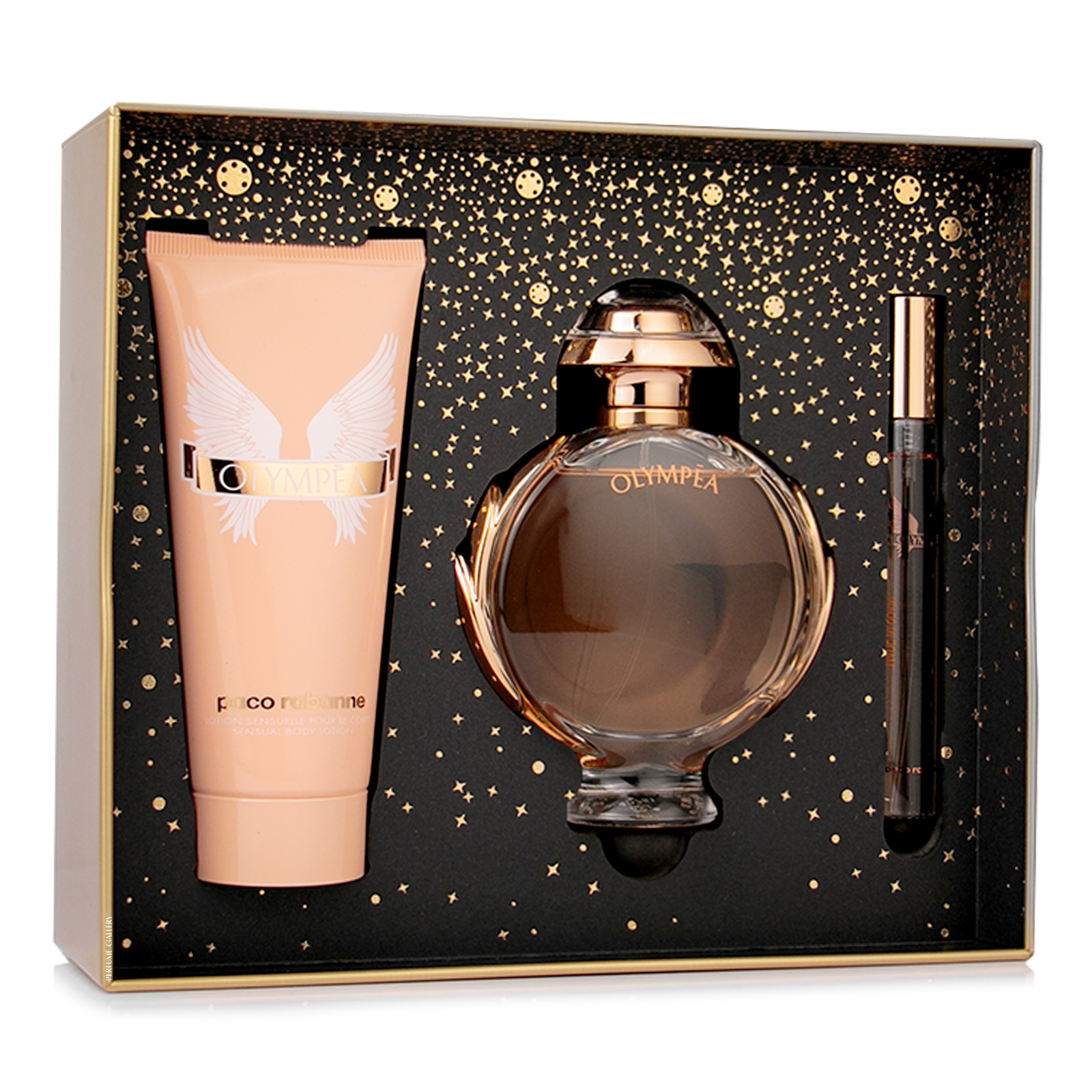 Foto 3 pulgar | Set Olympea Edp 80ml + Crema Corporal 100ml + Perfumero 10ml para Mujer