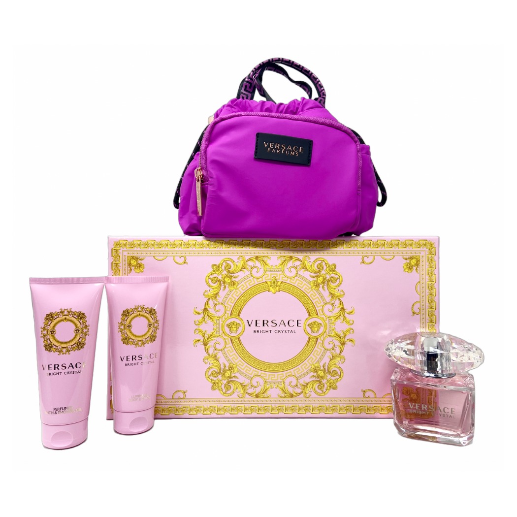 Set de Perfume Versace Bright Crystal 4 Piezas para Mujer