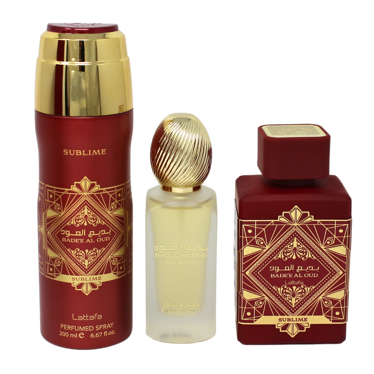 Fragancia Lattafa Adee Al Oud Sublime Set Unisex De 3 Piezas
