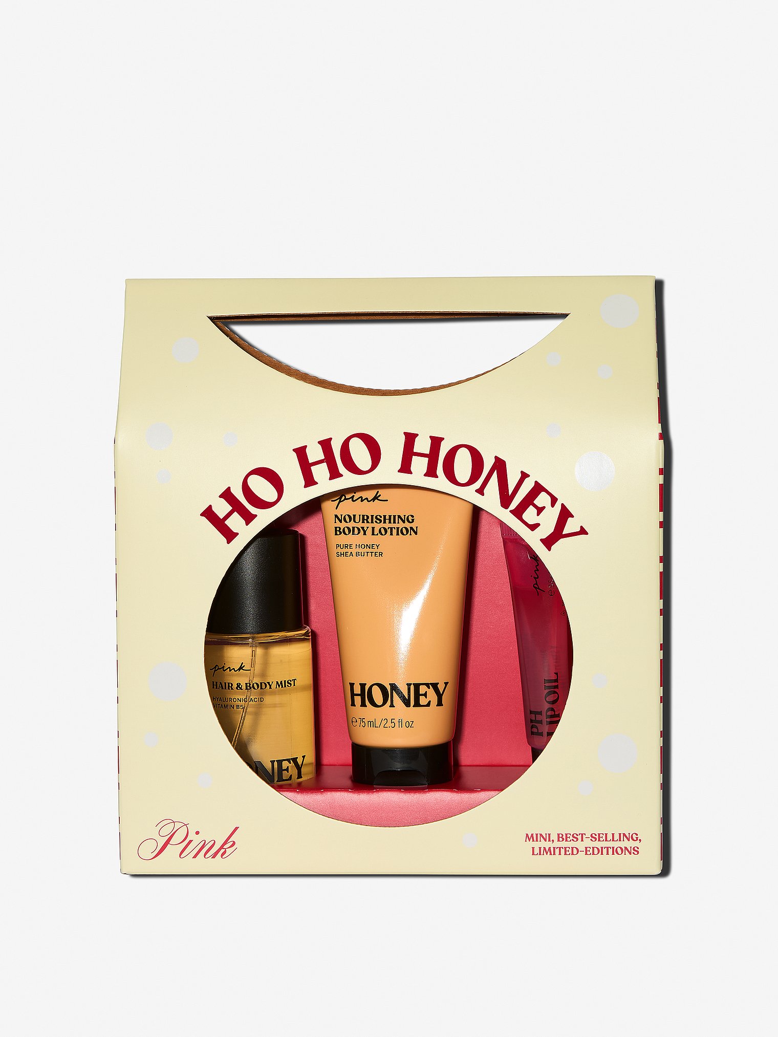 Foto 2 pulgar | Set Regalo Ho Ho Honey Body Mist Lotion Lip Oil Victoria`s Pink